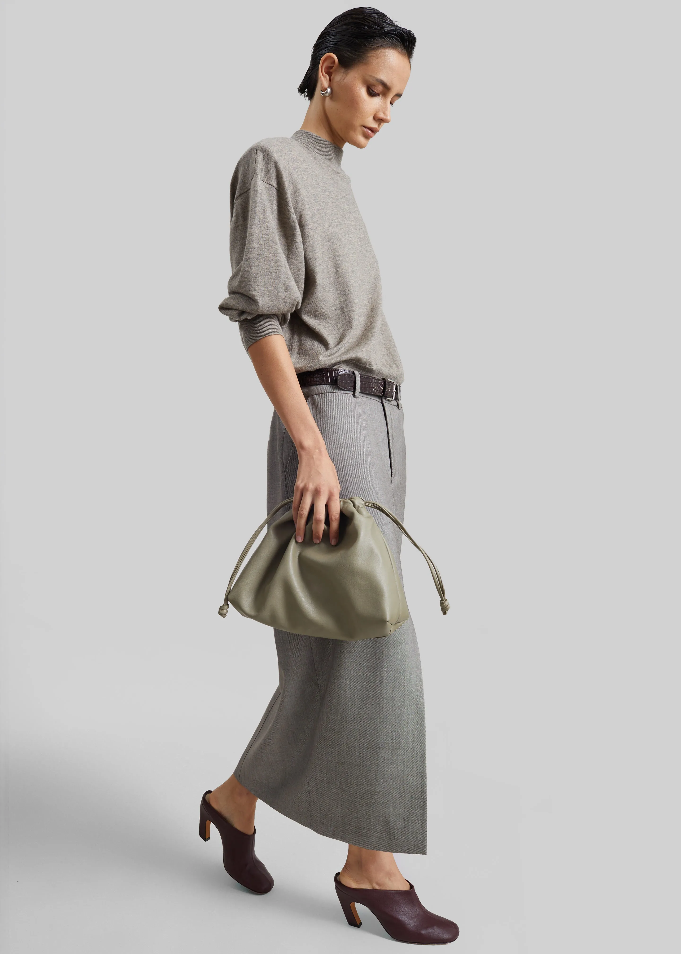 Rue Padded High Neck Sweater - Taupe Melange sold by Frankie Shop product image thumbnail 4