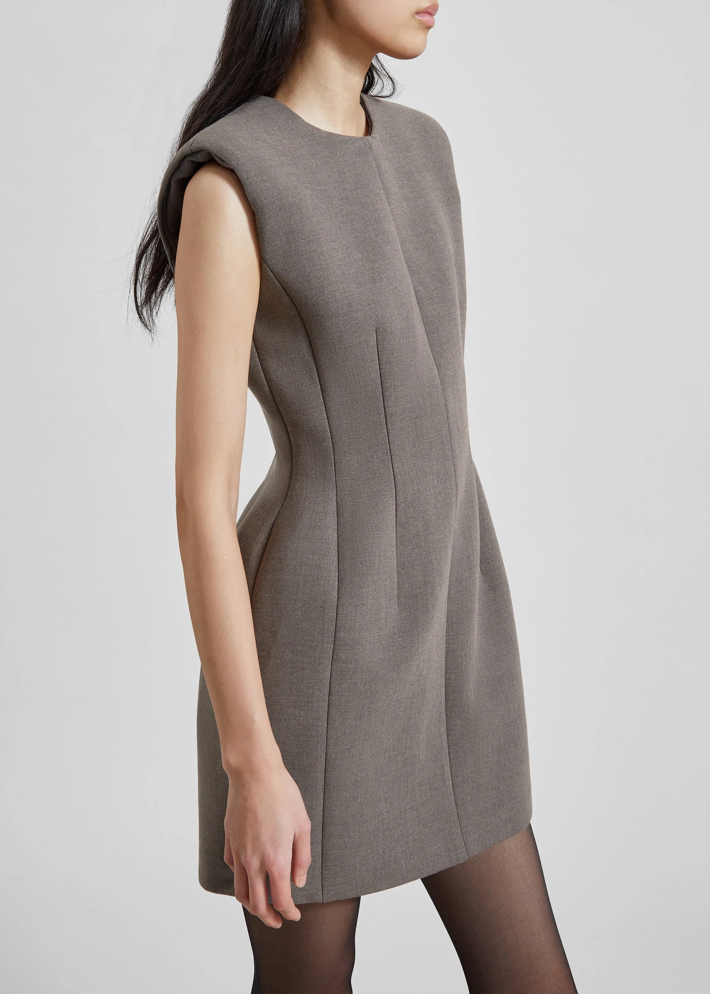 Bryn Cinched Mini Dress - Taupe Melange sold by Frankie Shop product image thumbnail 4