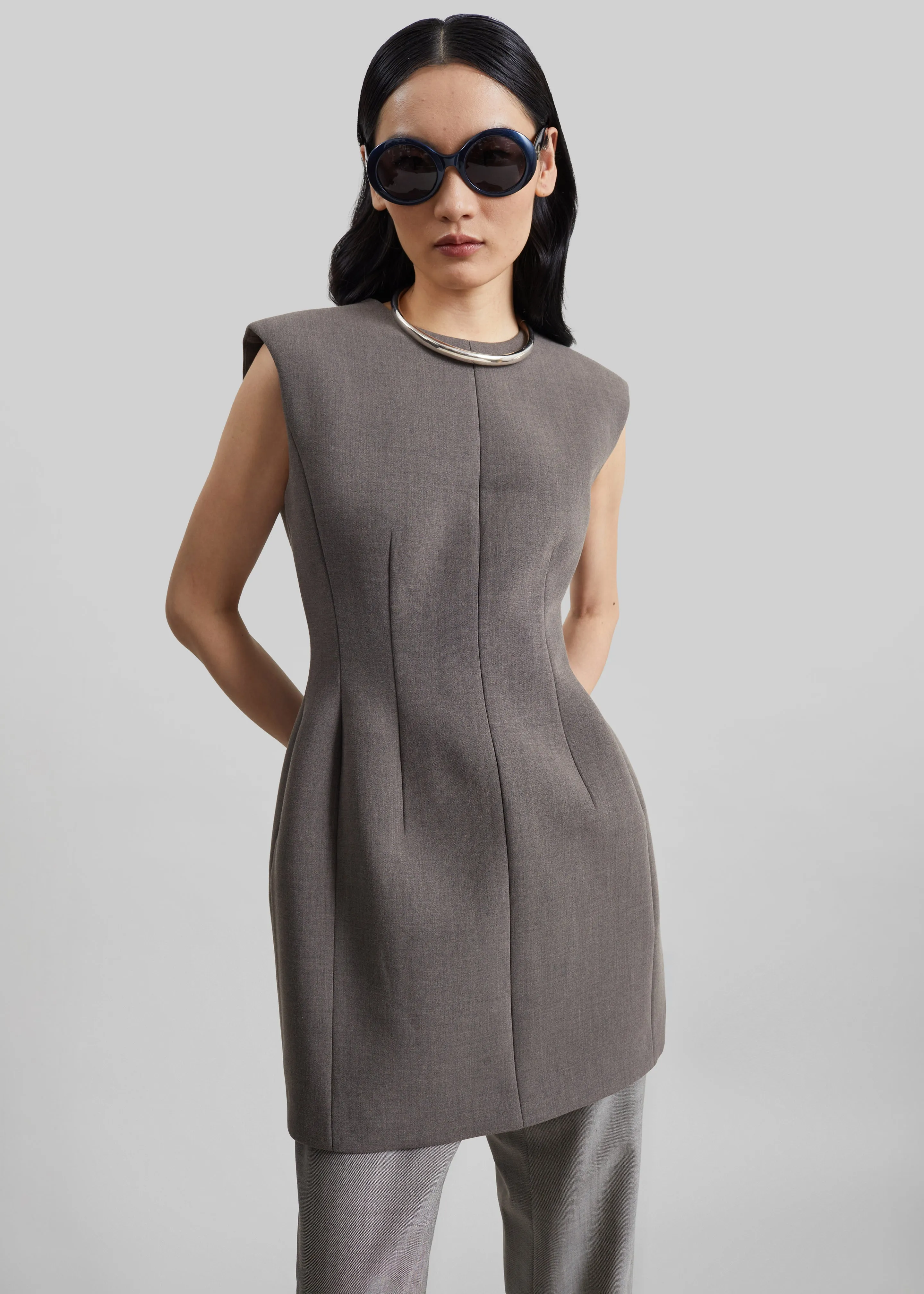 Bryn Cinched Mini Dress - Taupe Melange sold by Frankie Shop product image thumbnail 2