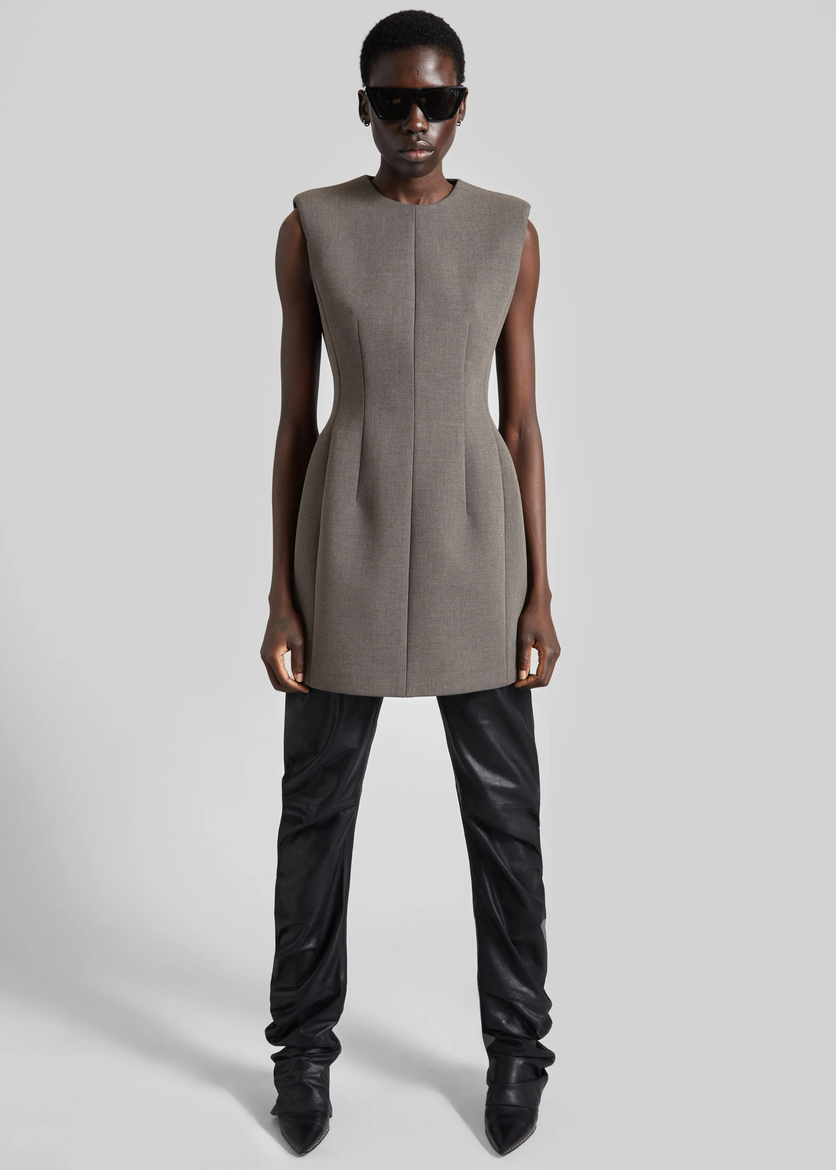 Bryn Cinched Mini Dress - Taupe Melange sold by Frankie Shop product image thumbnail 3