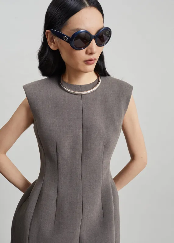 Bryn Cinched Mini Dress - Taupe Melange made by Frankie Shop