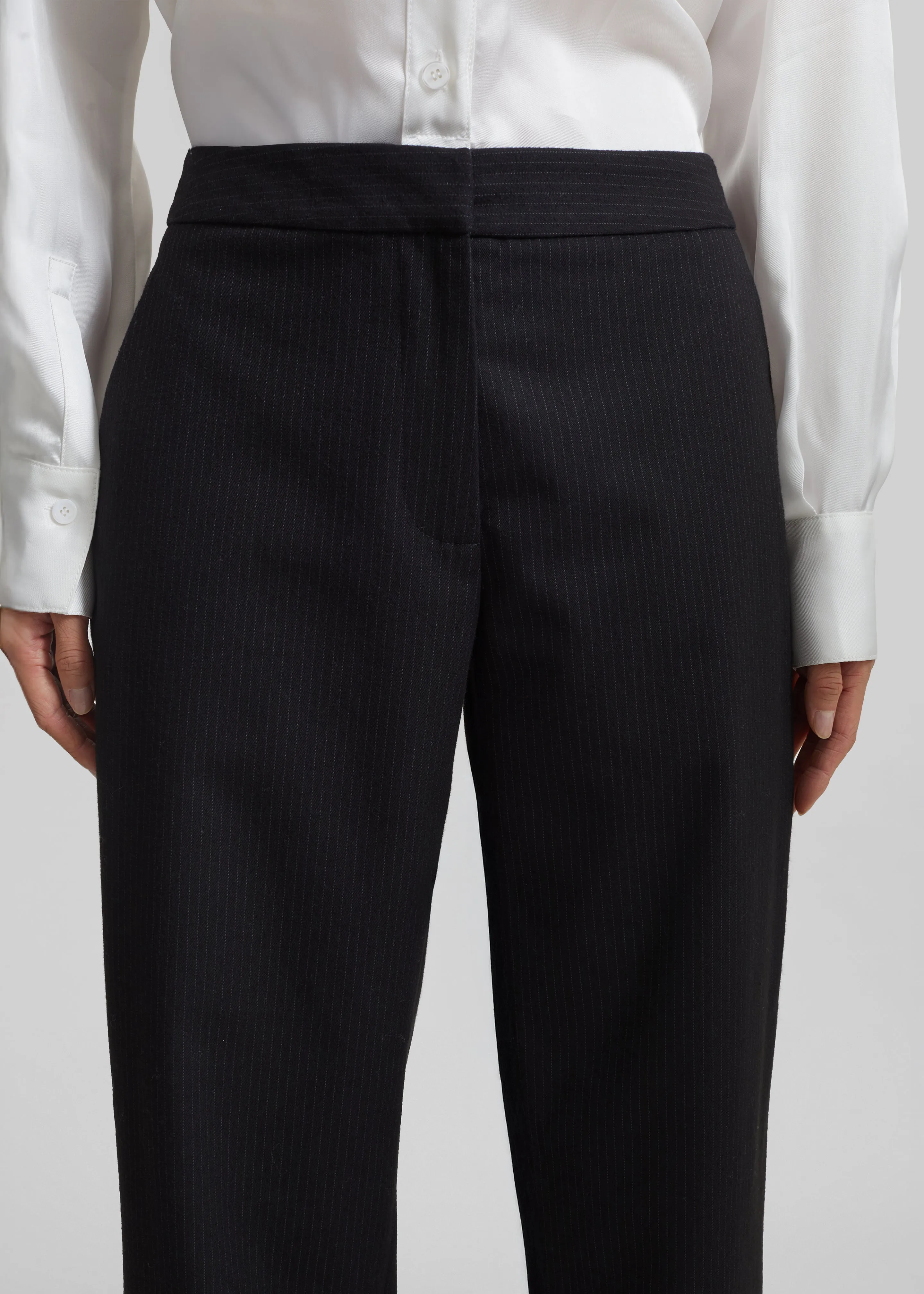 Jet Slim Tailored Trousers - Black/White Pinstripe sold by Frankie Shop product image thumbnail 4
