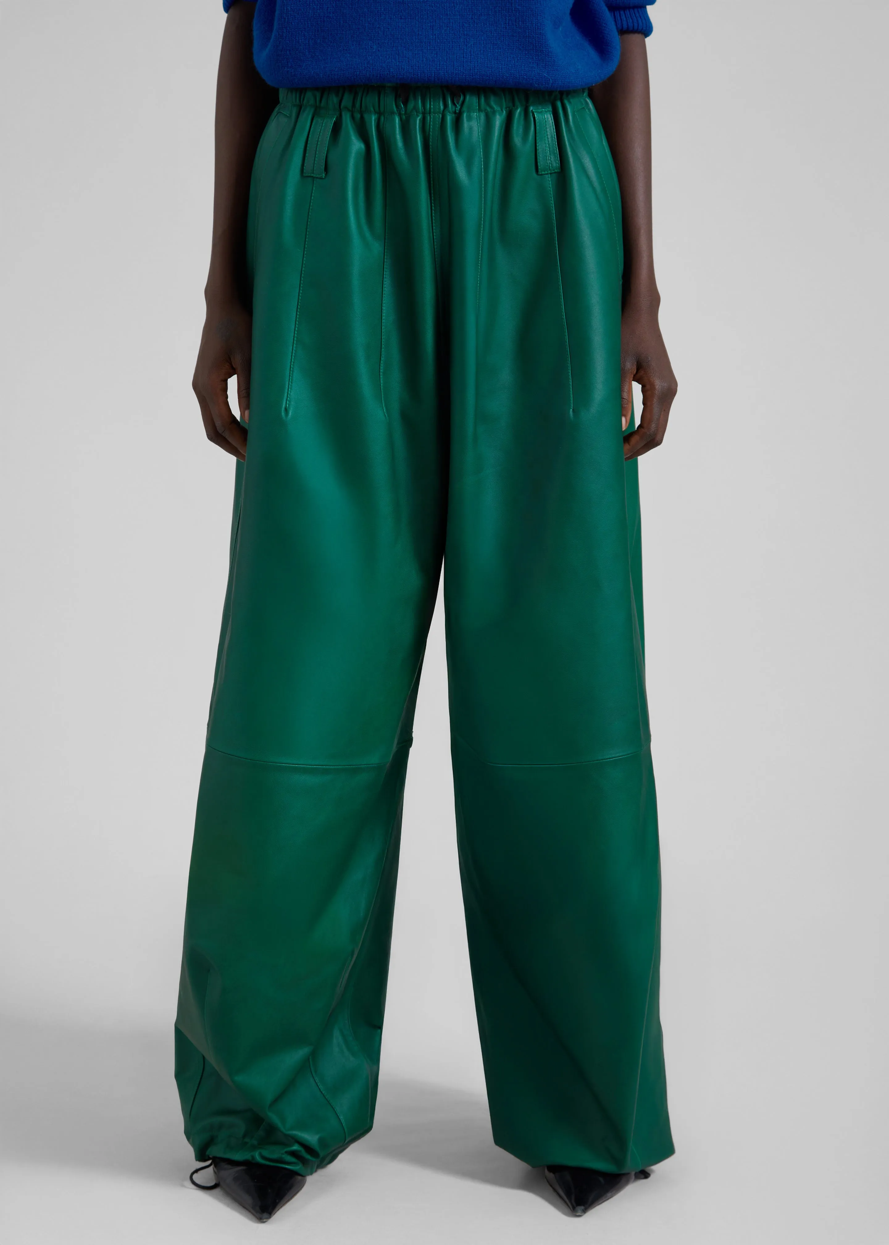 Oakdale Leather Track Pants - Green sold by Frankie Shop product image thumbnail 2