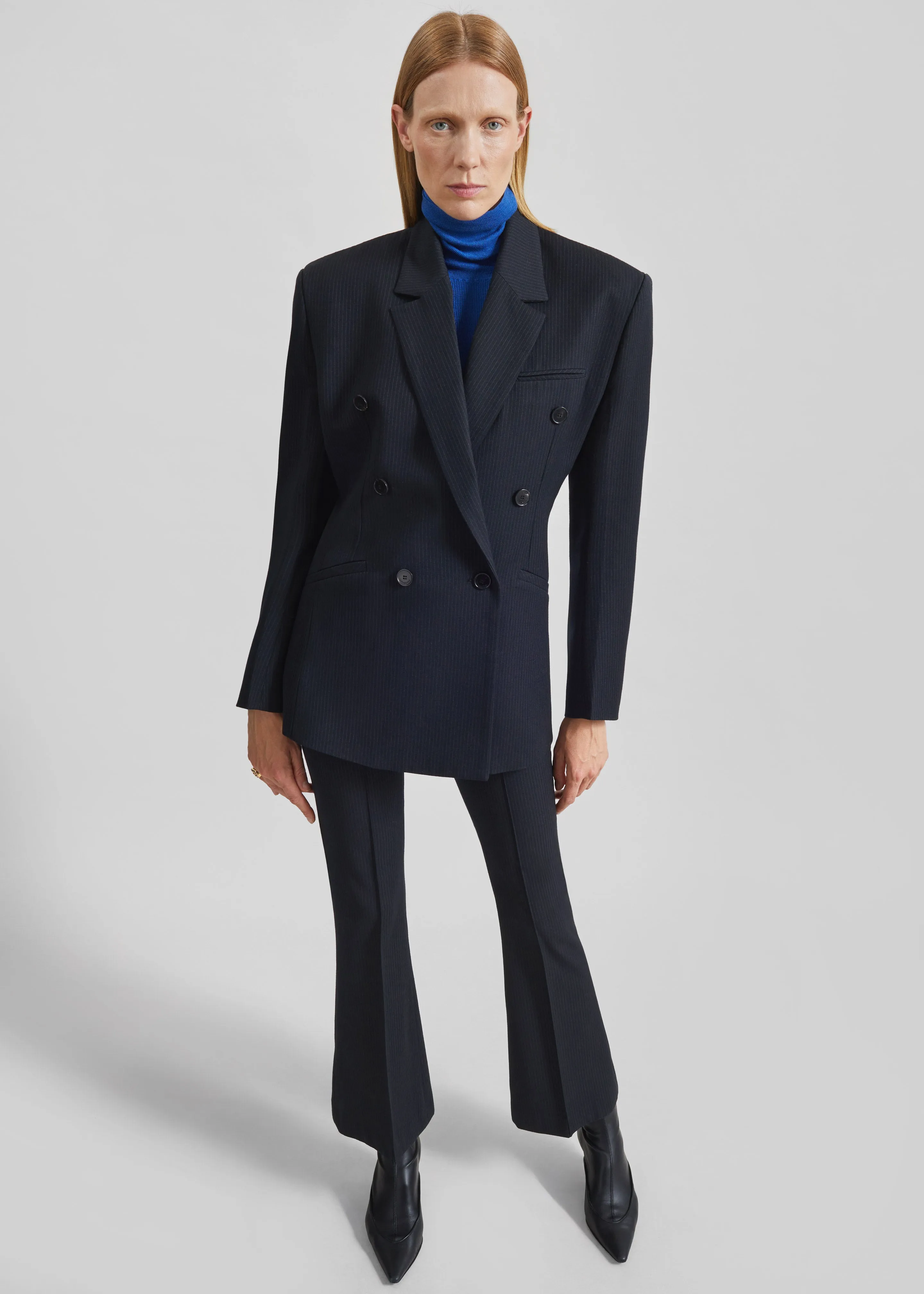 Jade Double-Breasted Blazer - Black/White Pinstripe sold by Frankie Shop product image thumbnail 5