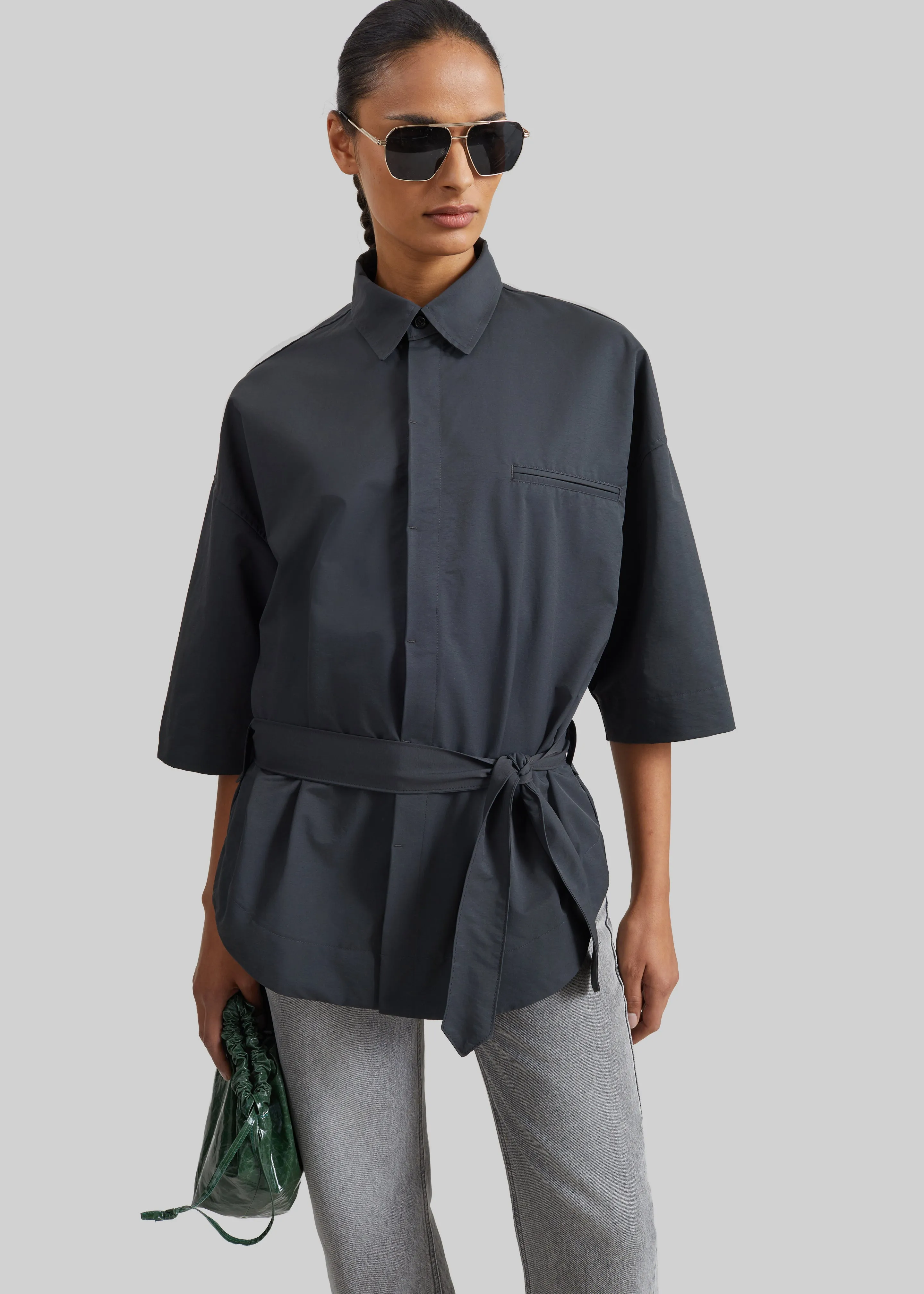 Odesa Belted Shirt - Charcoal sold by Frankie Shop product image thumbnail 4