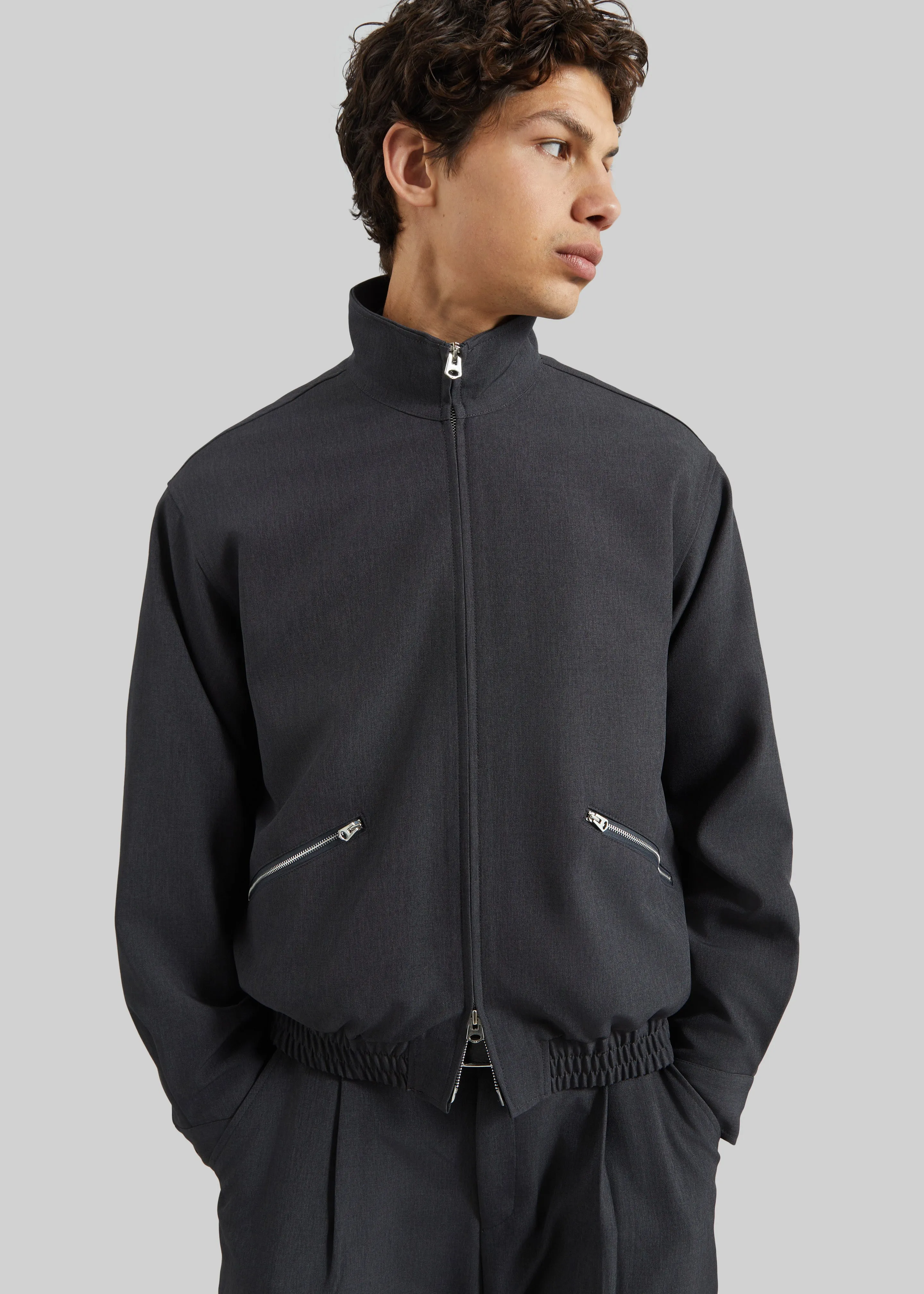 Alessio Zip-Up Jacket - Charcoal sold by Frankie Shop product image thumbnail 2