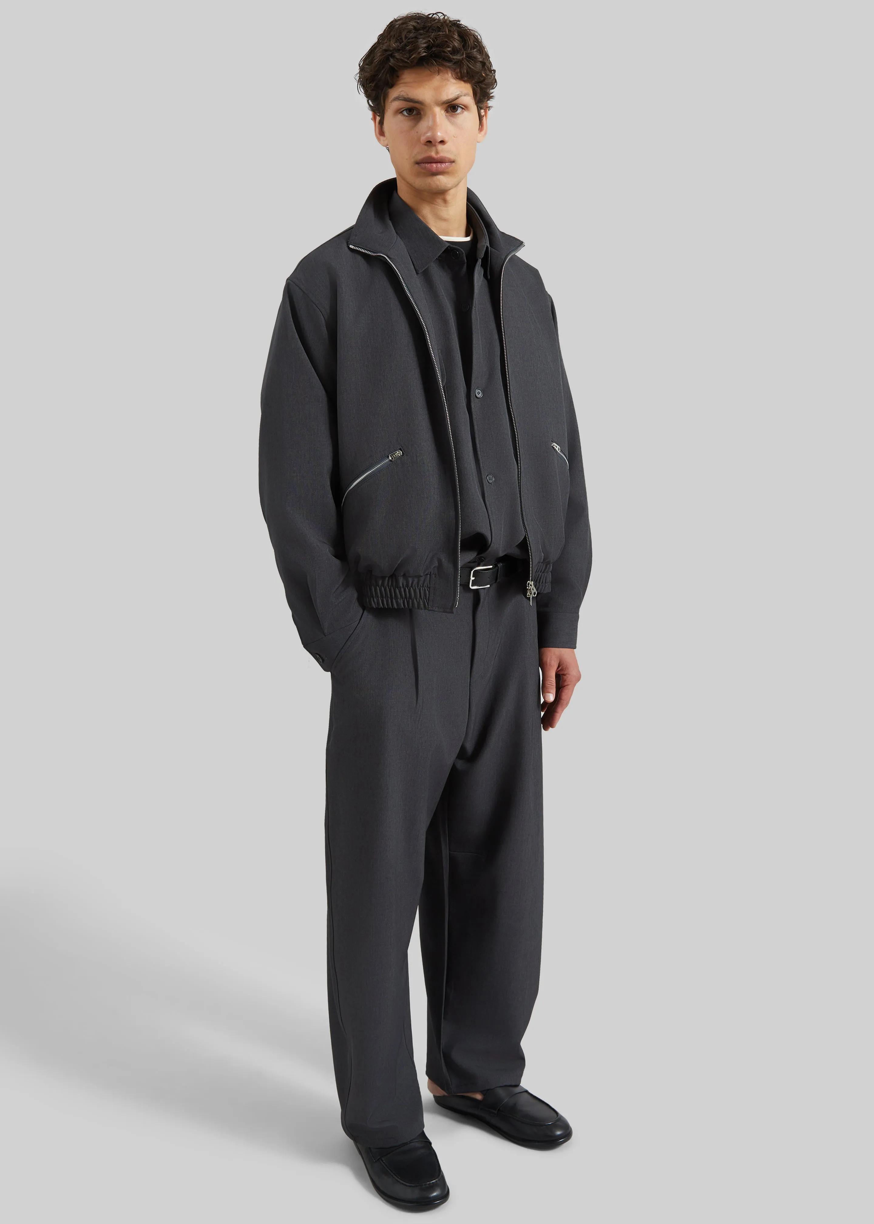 Alessio Zip-Up Jacket - Charcoal sold by Frankie Shop product image thumbnail 3