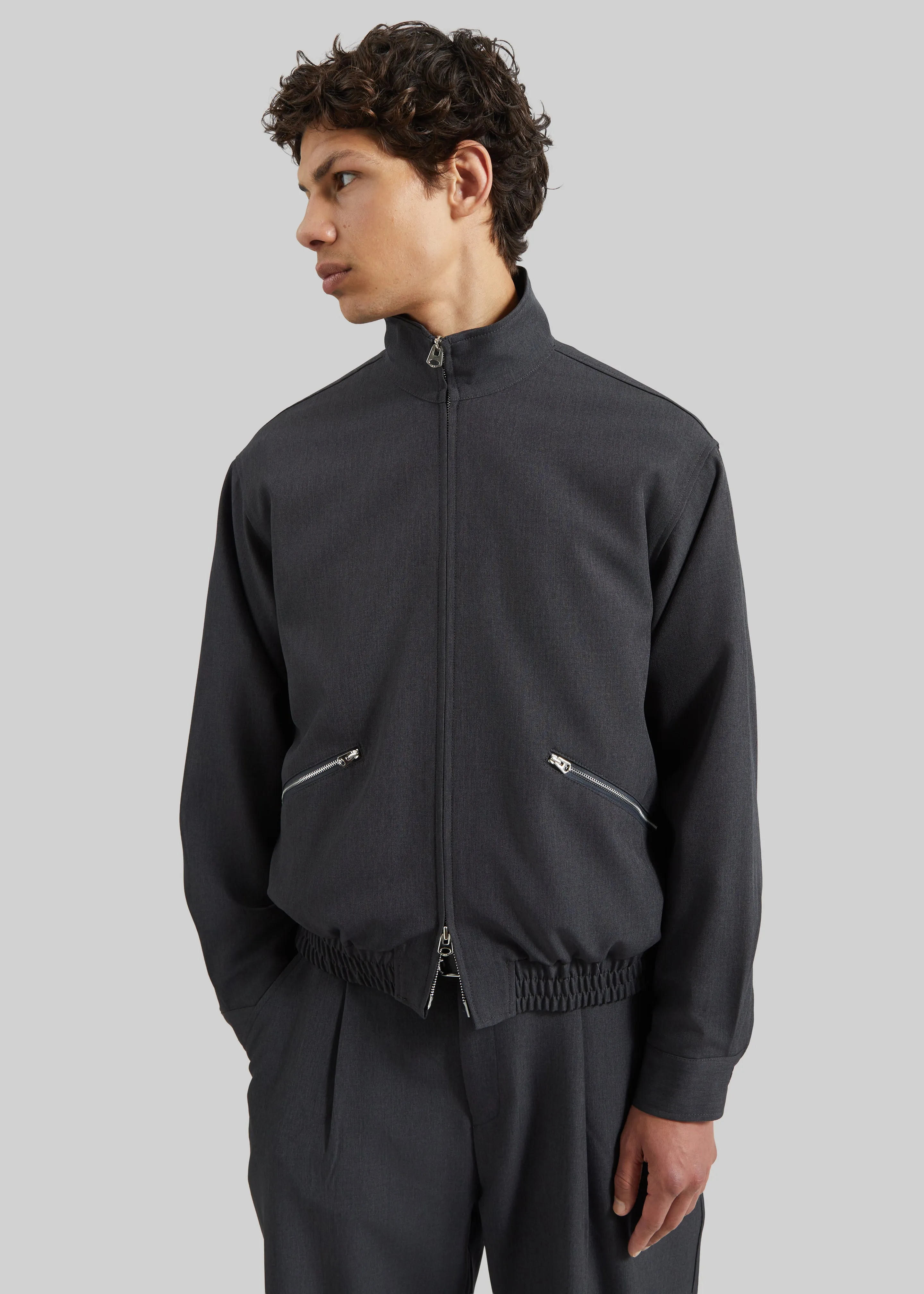 Alessio Zip-Up Jacket - Charcoal sold by Frankie Shop product image thumbnail 5
