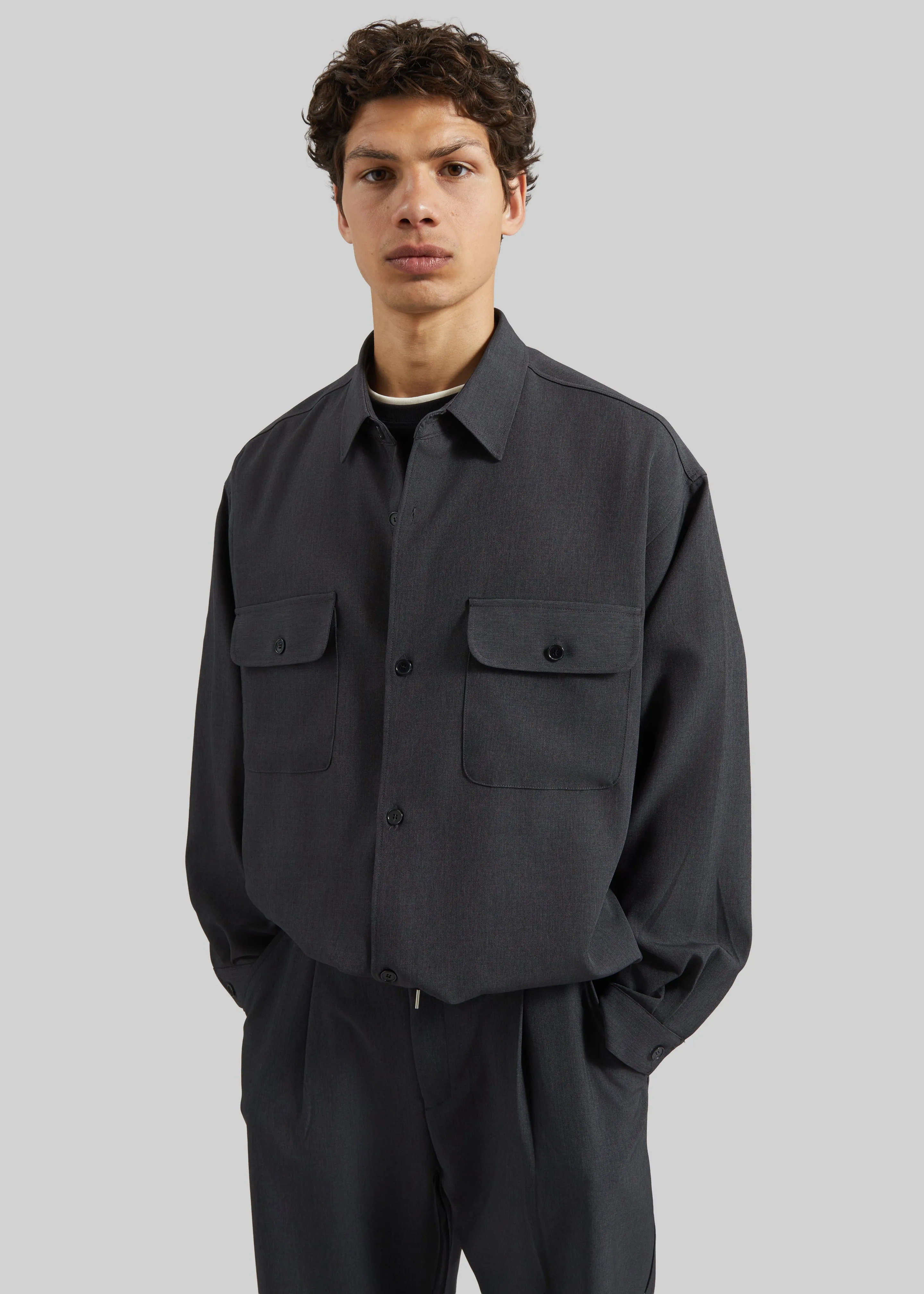 Alessio Shirt Jacket - Charcoal sold by Frankie Shop product image thumbnail 4