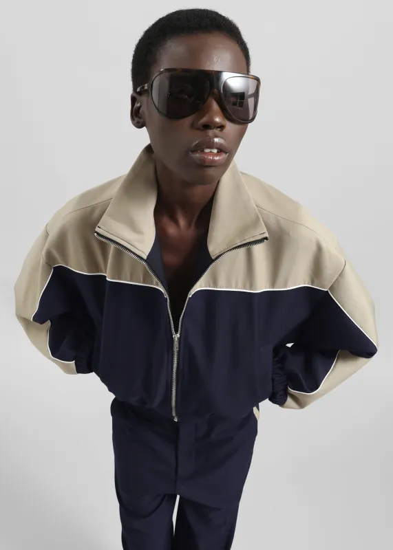 Penally Cropped Jacket - Navy made by Frankie Shop