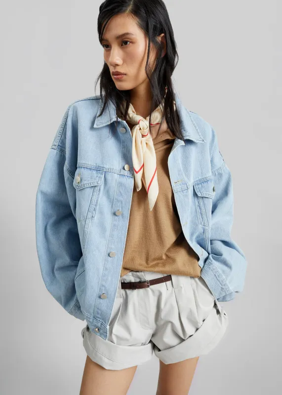 Montauk Oversized Denim Jacket - Light Wash made by Frankie Shop