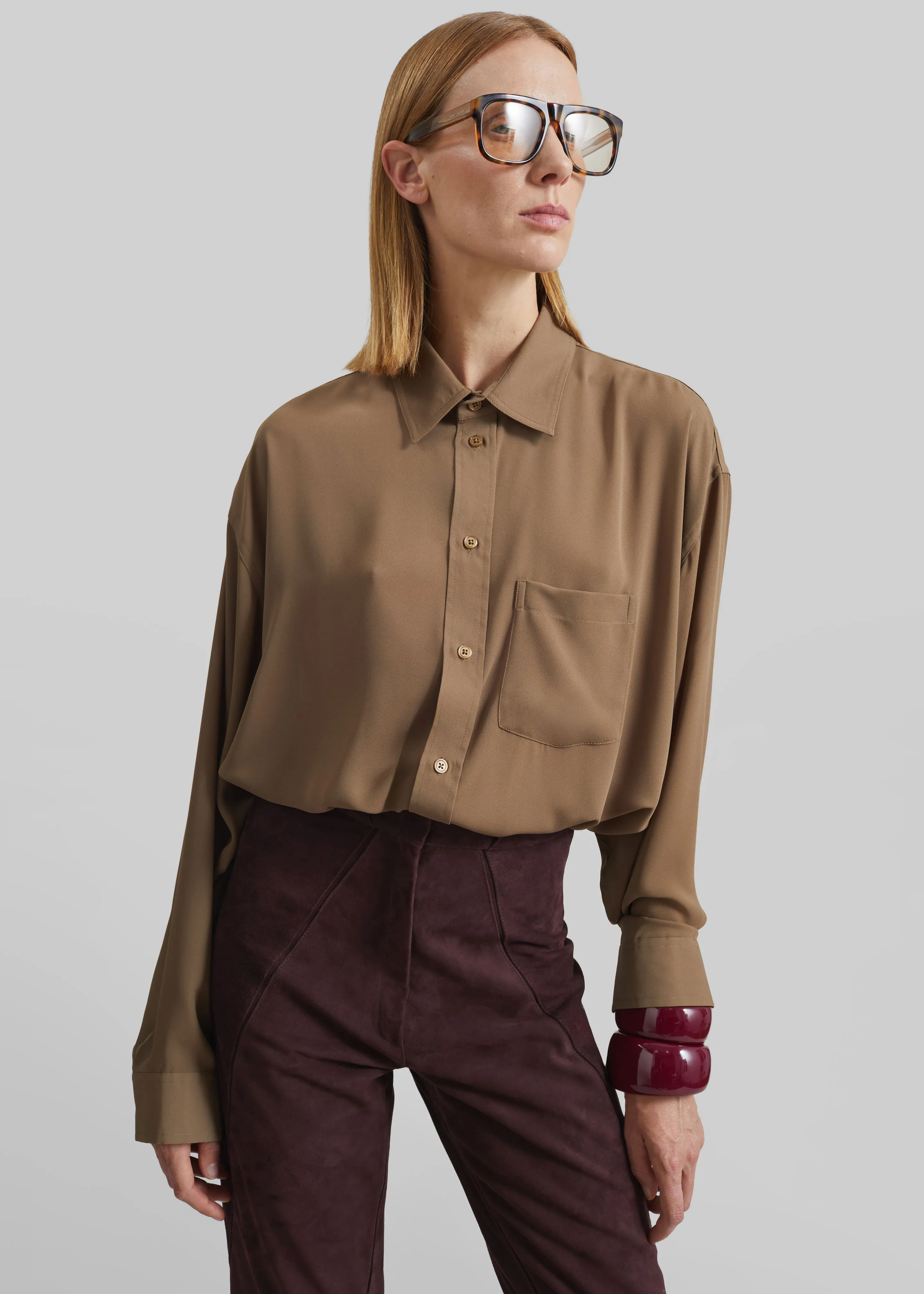 Rema Shirt - Khaki Brown sold by Frankie Shop product image thumbnail 3