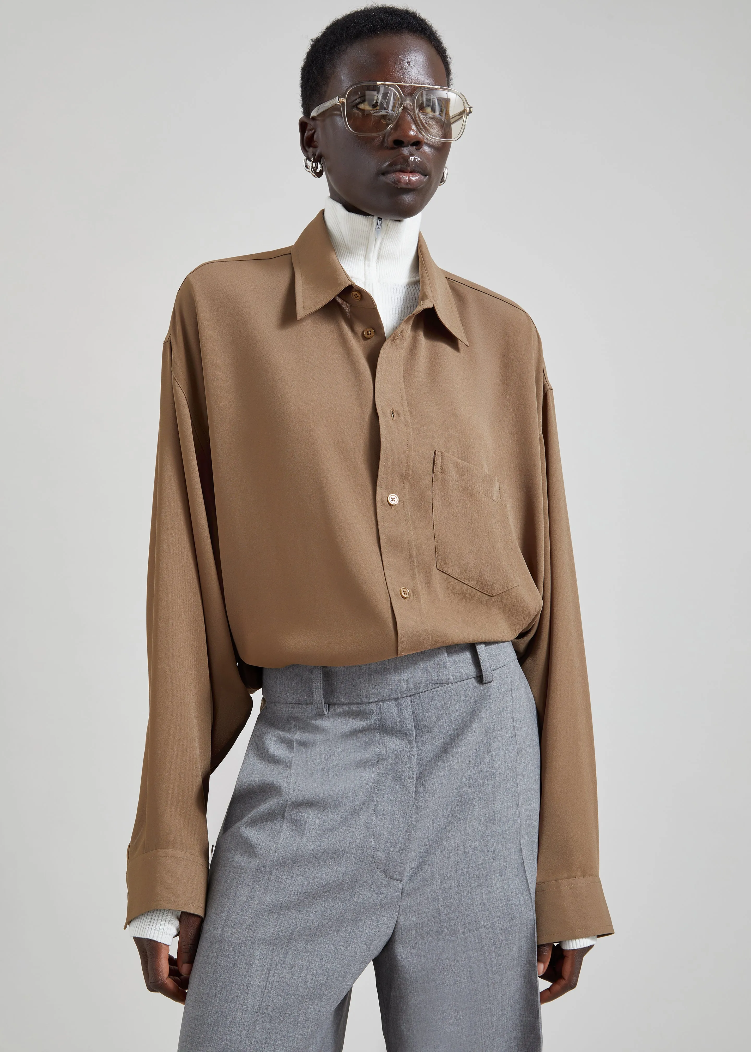 Rema Shirt - Khaki Brown sold by Frankie Shop