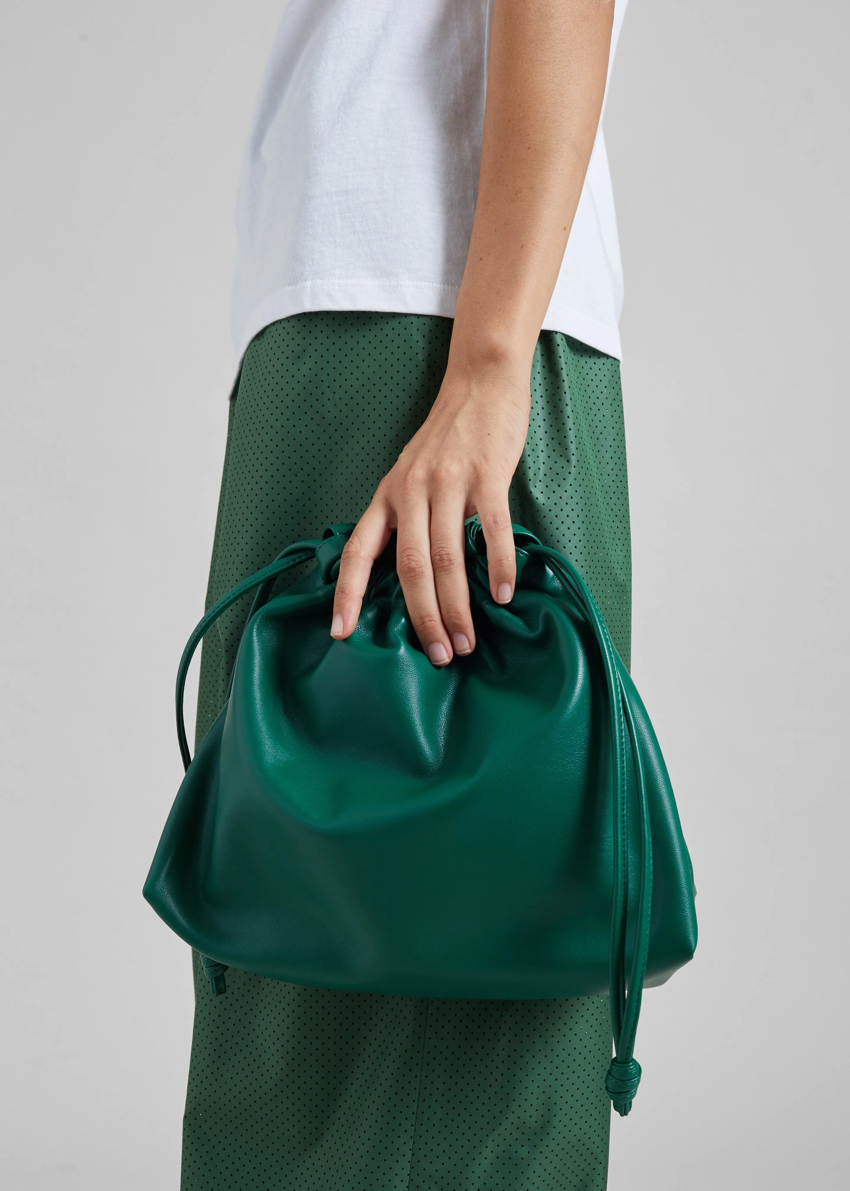 Morgan Faux Leather Small Pouch - Green sold by Frankie Shop product image thumbnail 2