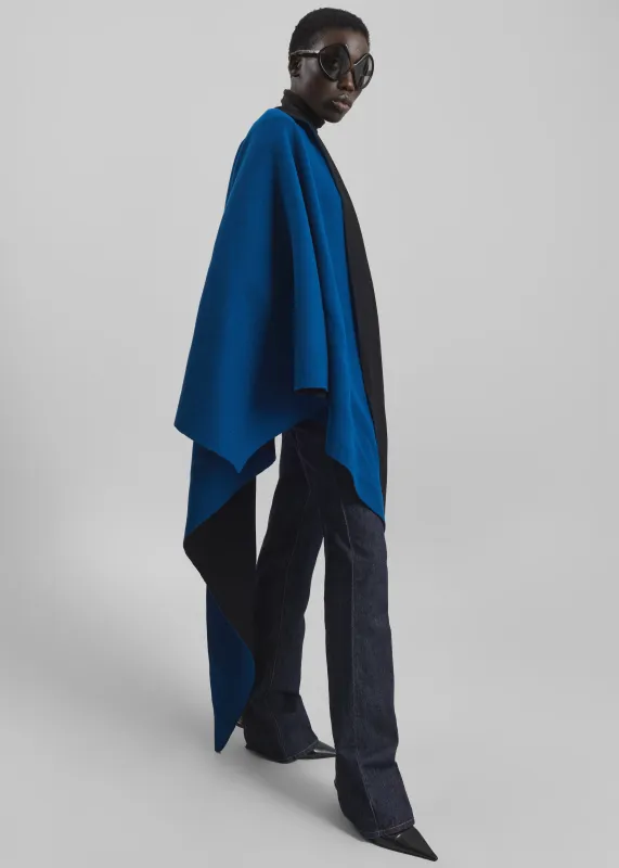 Nella Reversible Shawl - Black/Blue made by Frankie Shop