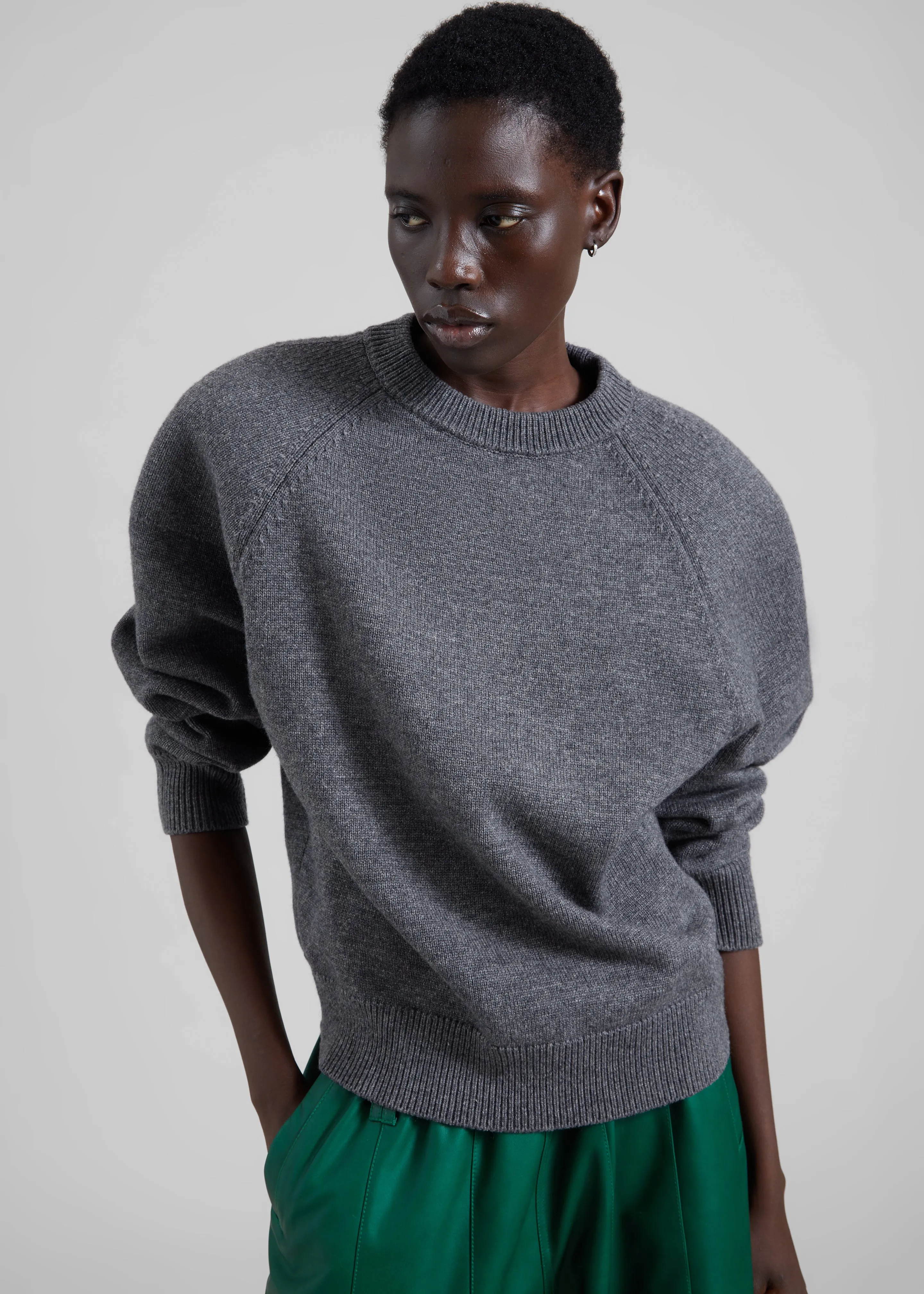 Lina Padded Sweater - Dark Grey sold by Frankie Shop