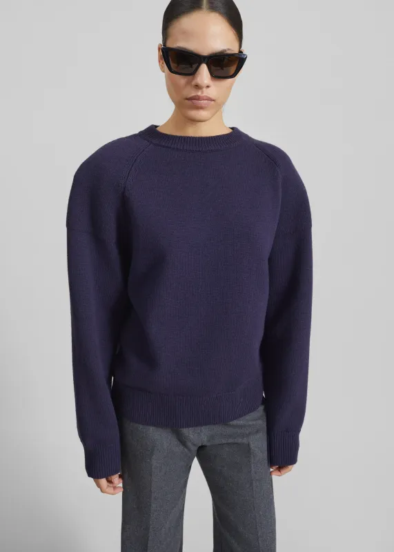 Lina Padded Sweater - Dark Navy made by Frankie Shop