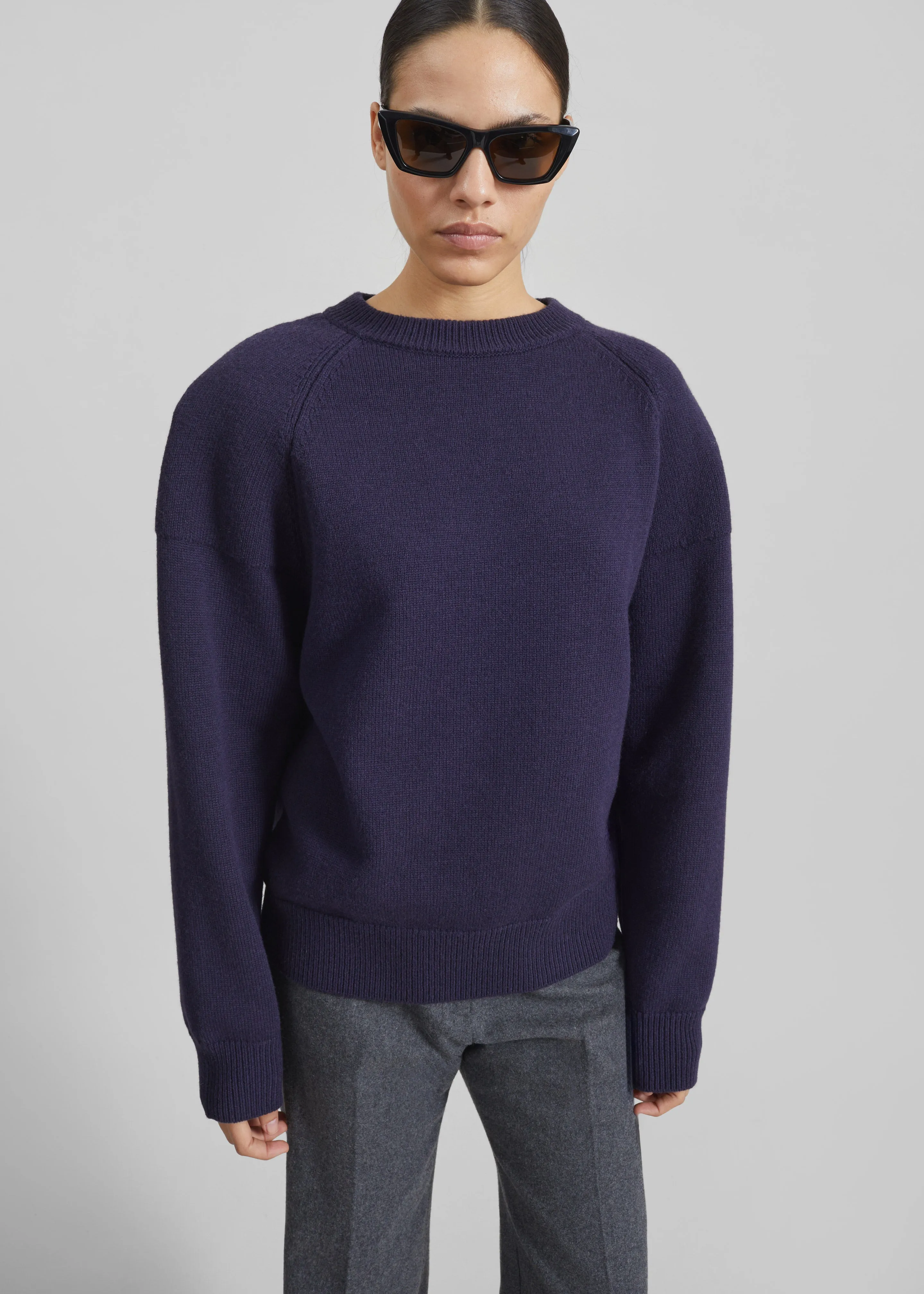Lina Padded Sweater - Dark Navy sold by Frankie Shop