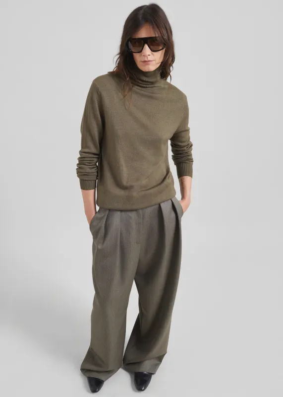 Finn Wool Elastic Pants - Beige Melange made by Frankie Shop