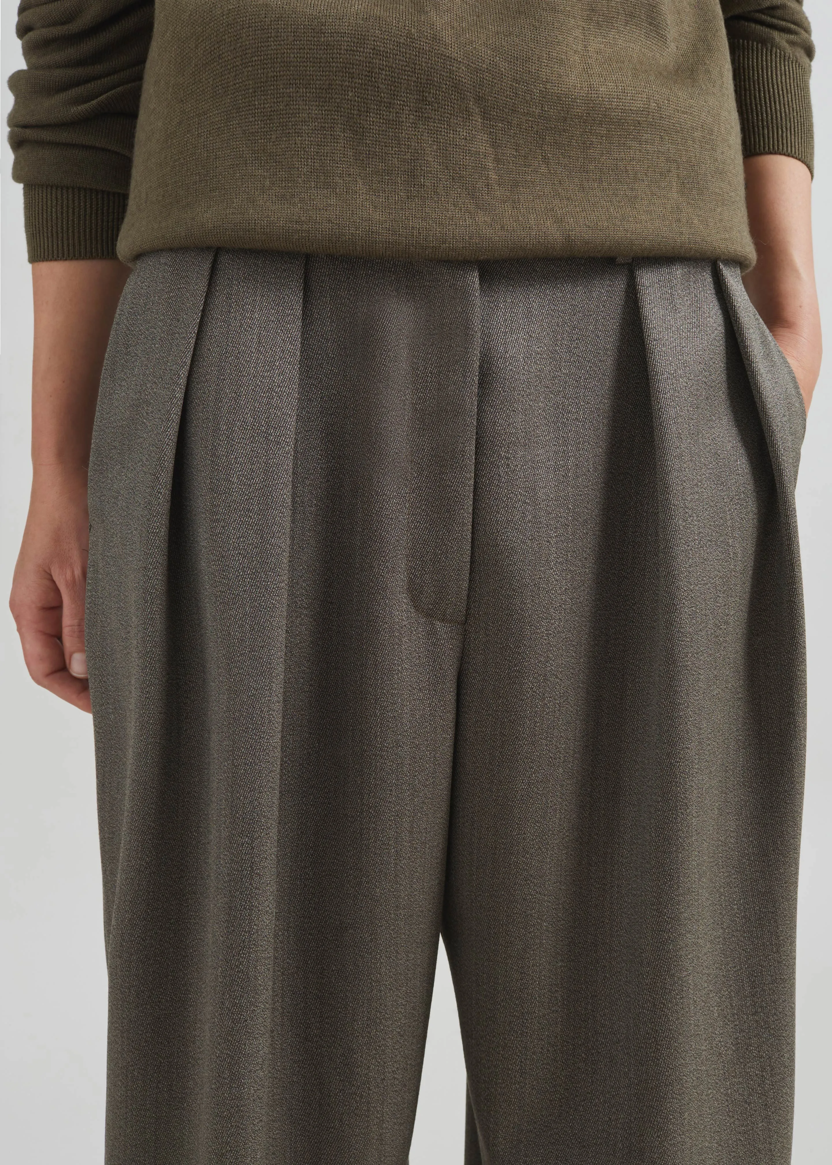 Finn Wool Elastic Pants - Beige Melange sold by Frankie Shop product image thumbnail 4