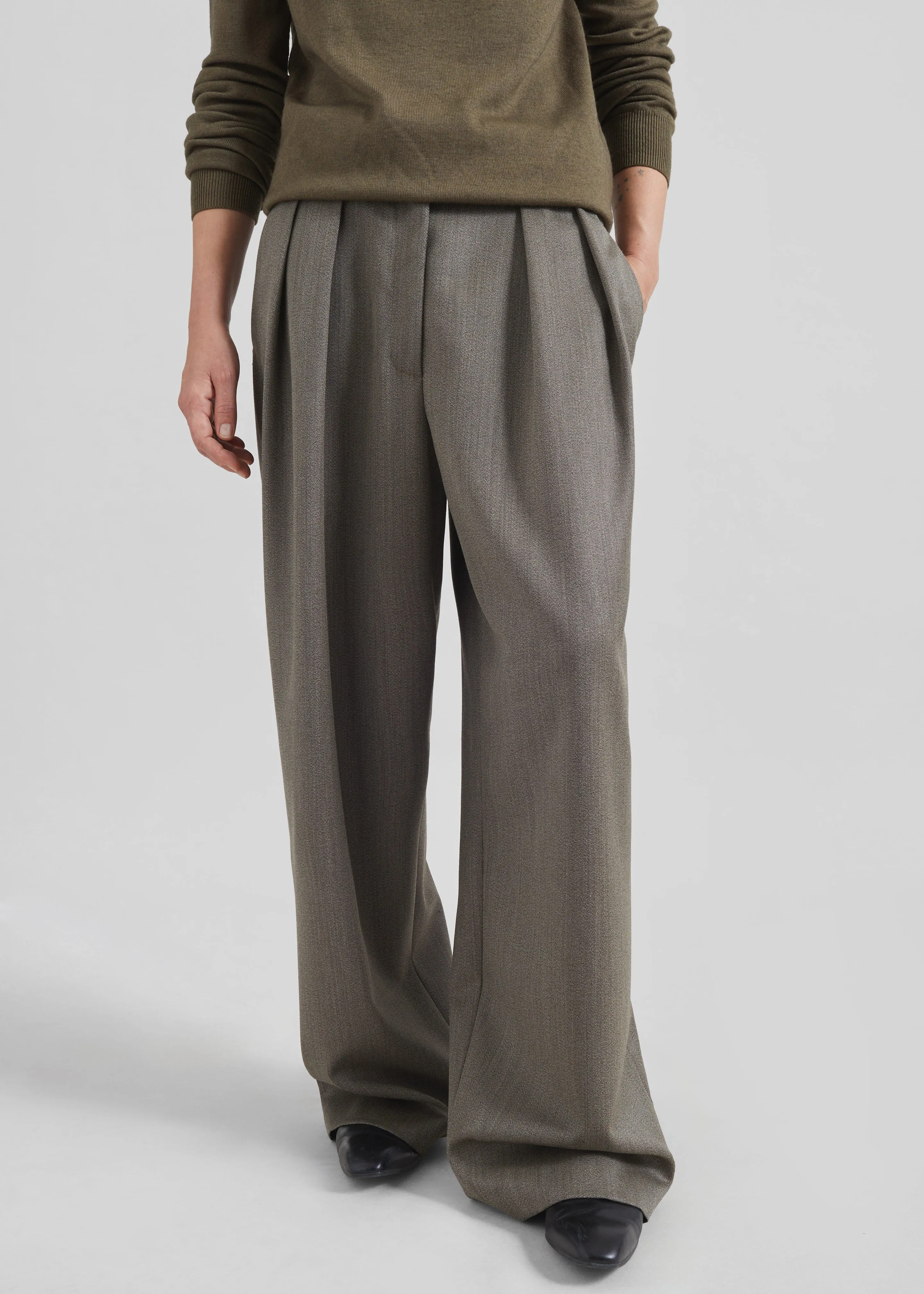 Finn Wool Elastic Pants - Beige Melange sold by Frankie Shop product image thumbnail 2