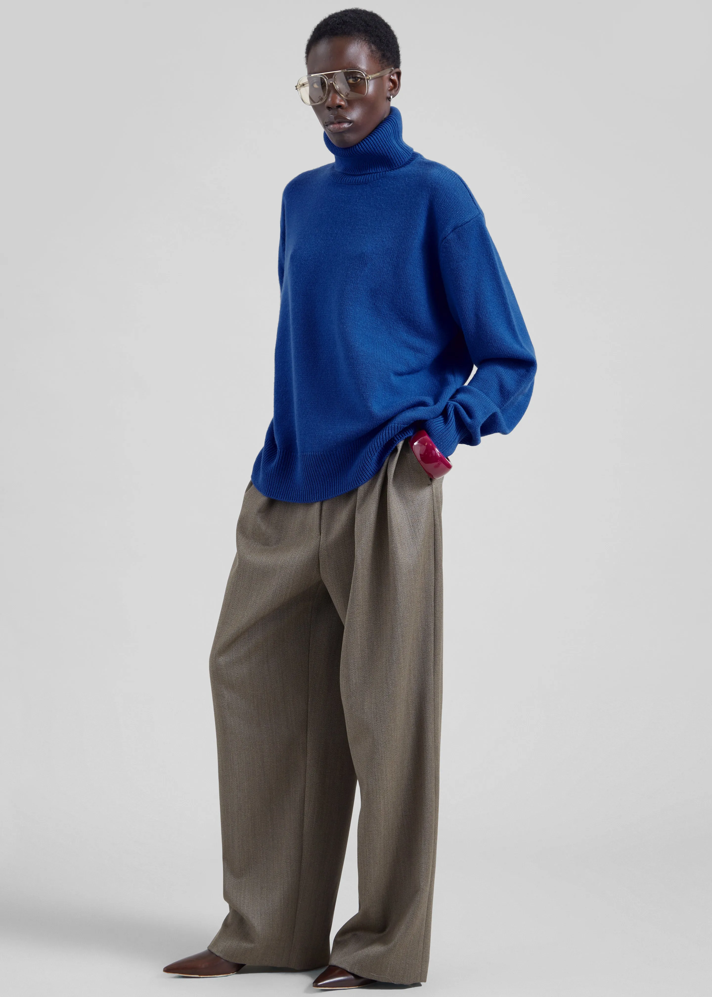 Finn Wool Elastic Pants - Beige Melange sold by Frankie Shop product image thumbnail 3