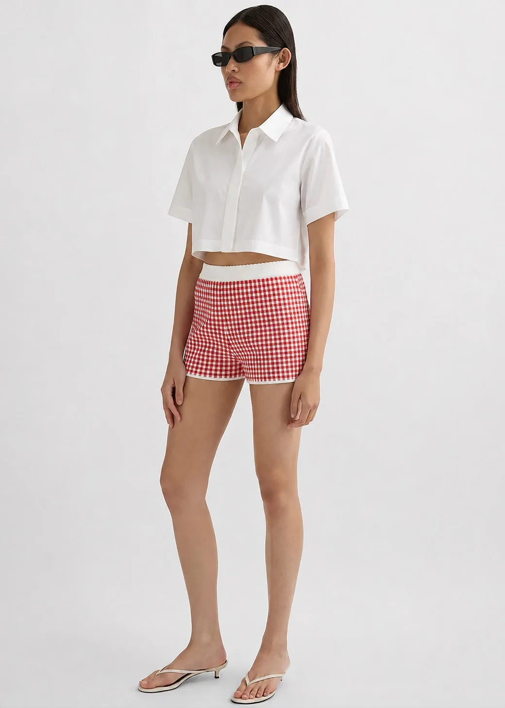 Posse Micah Shorts - Red Gingham sold by Frankie Shop