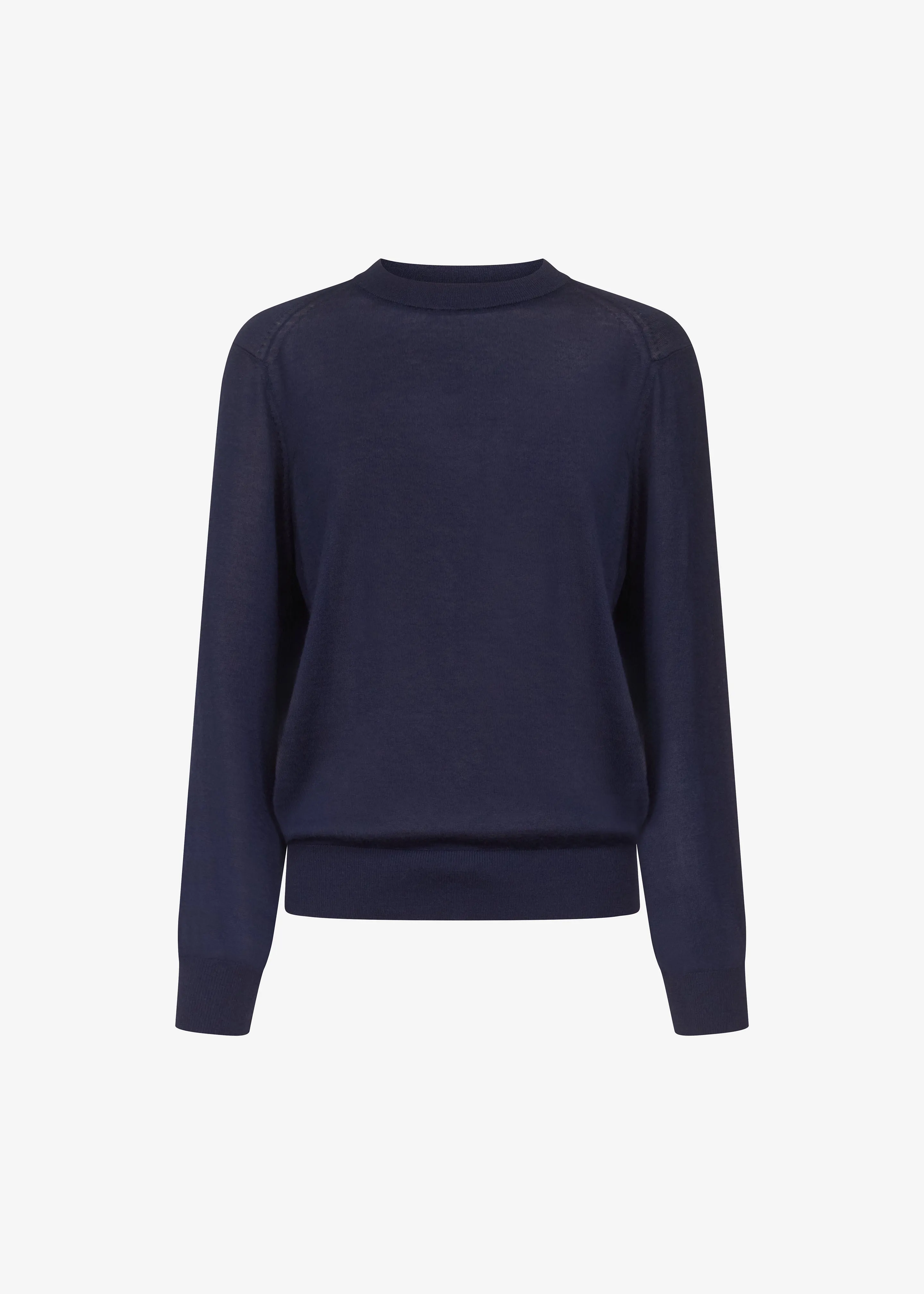 Loulou de Saison Ditto Fine Knit Cashmere Sweater - Navy sold by Frankie Shop product image thumbnail 5