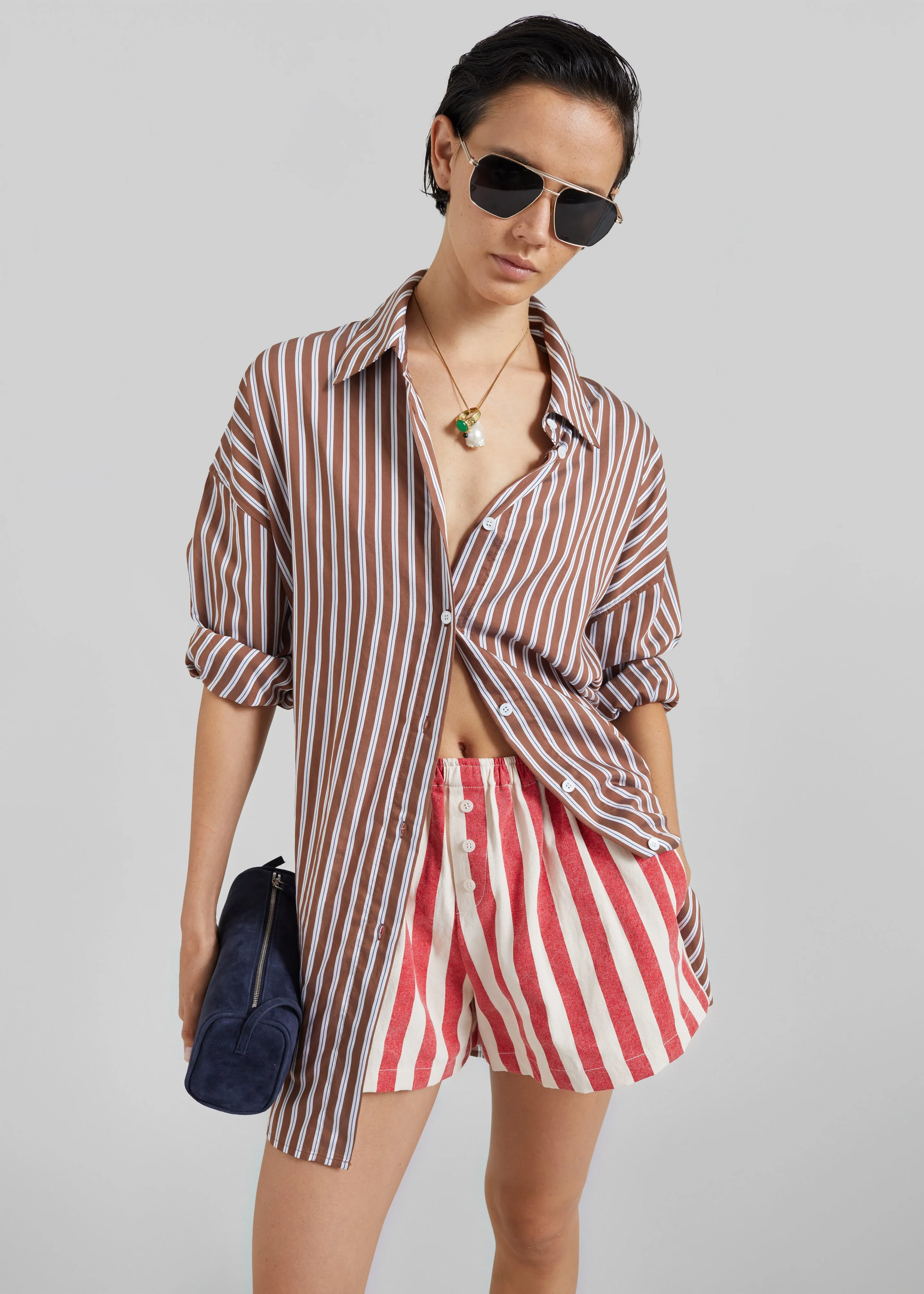 Mireval Cotton Boxer Shorts - Red/White Stripe sold by Frankie Shop product image thumbnail 4