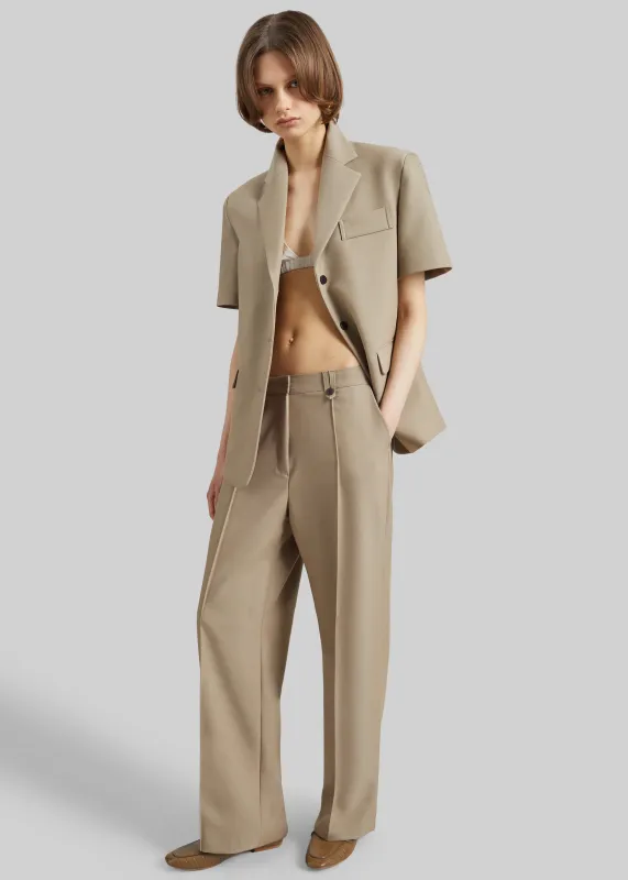 Belliva Front Seam Straight Trousers - Camel made by Frankie Shop