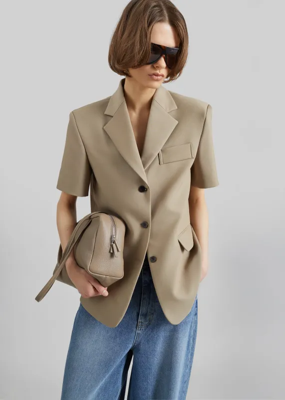 Belliva Short Sleeve Blazer - Camel made by Frankie Shop