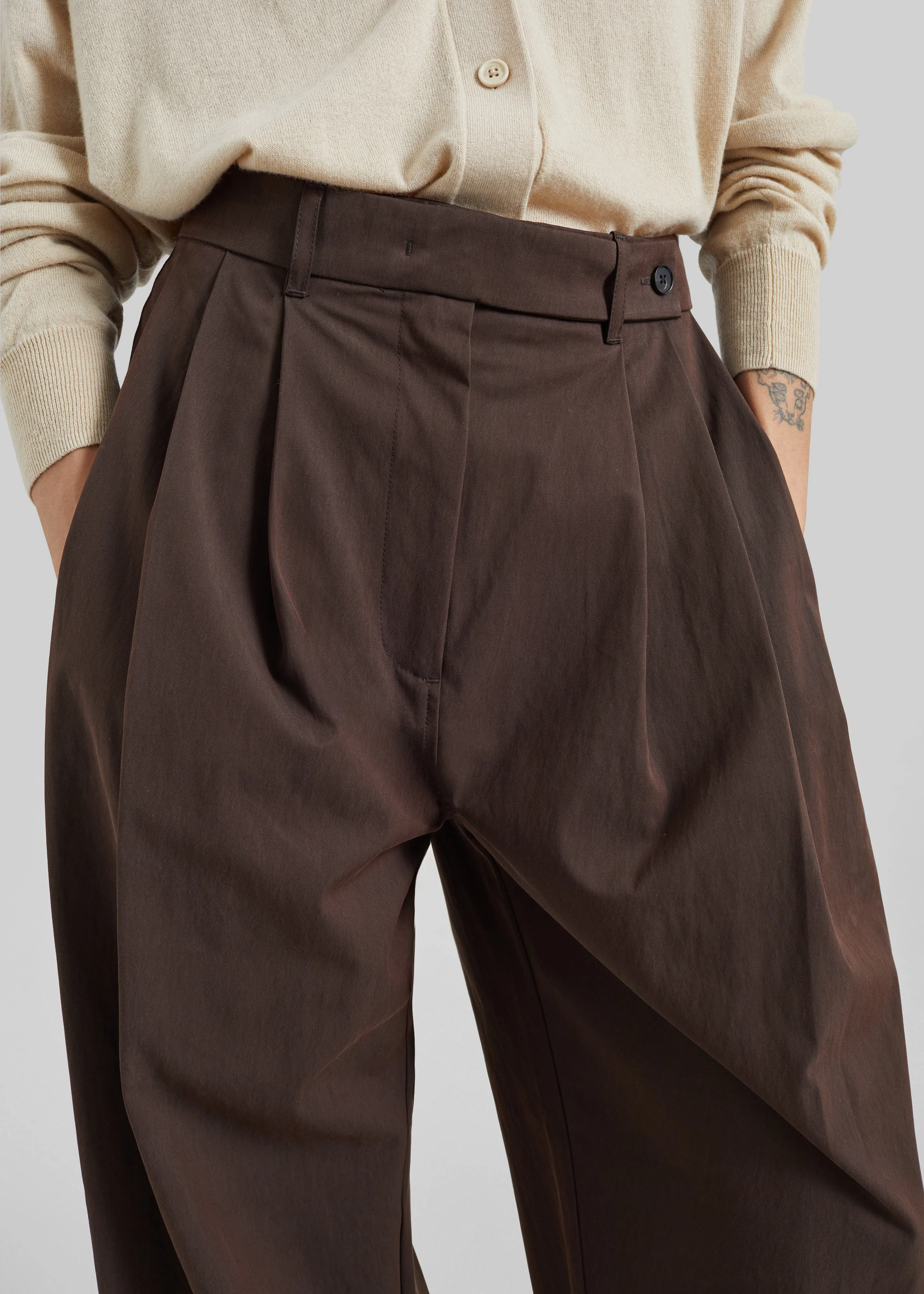 CO Pleated Pants - Chocolate sold by Frankie Shop product image thumbnail 3