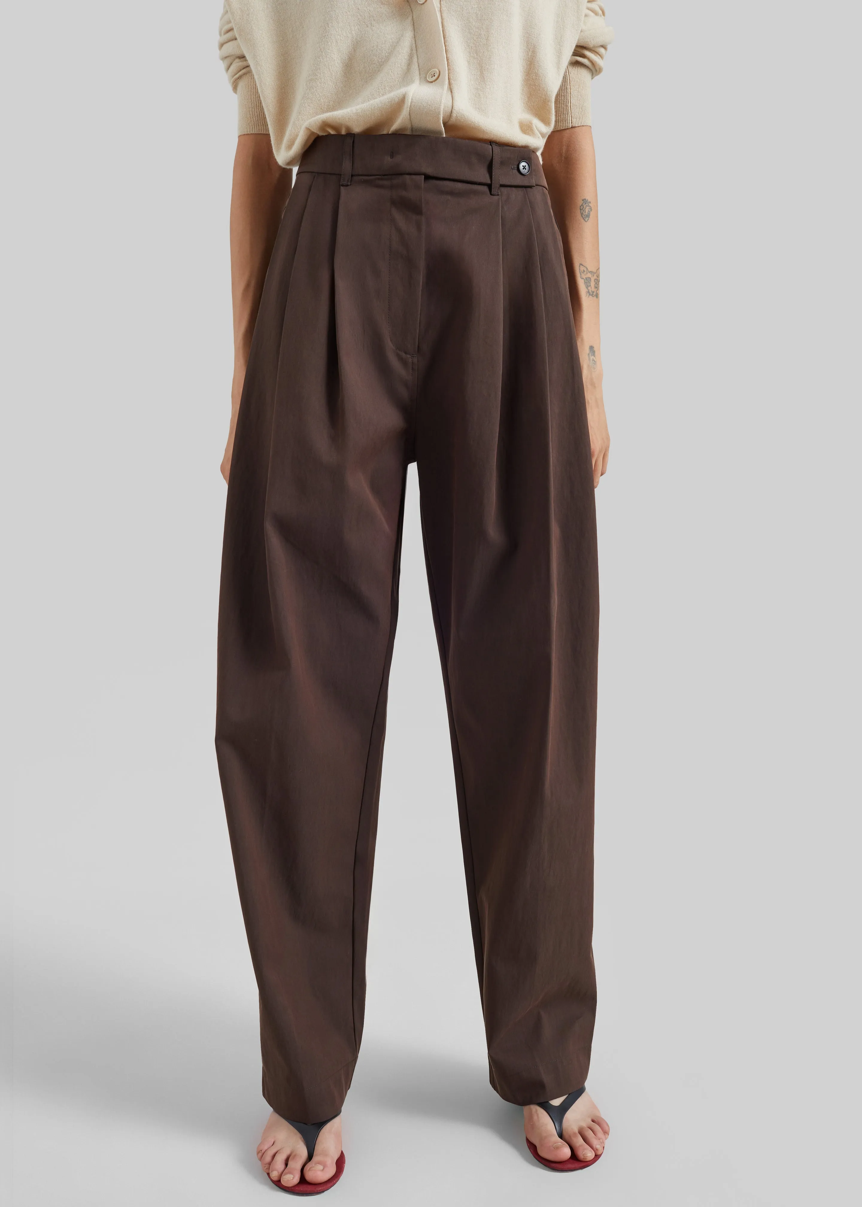 CO Pleated Pants - Chocolate sold by Frankie Shop product image thumbnail 2