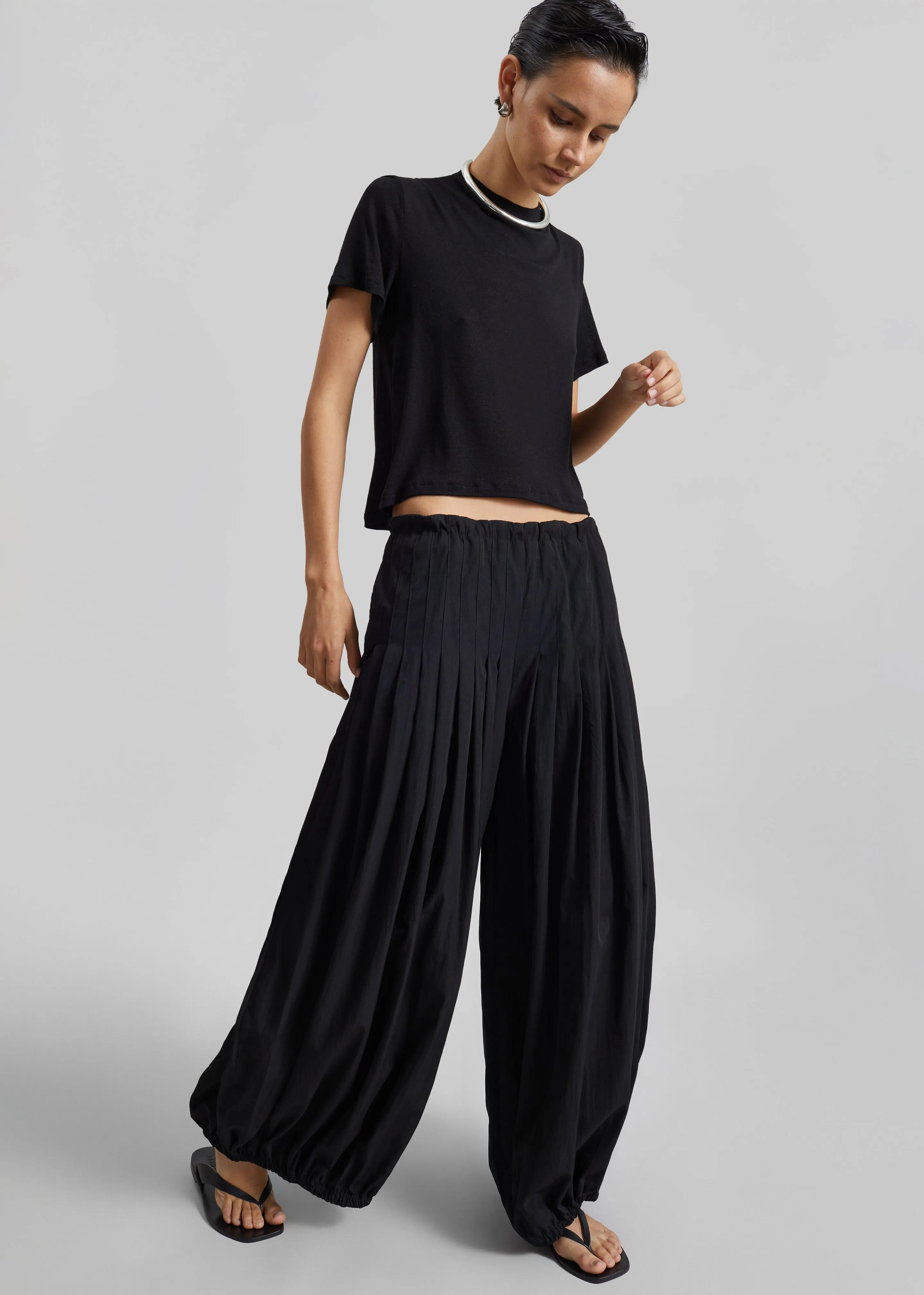 Berson Gathered Balloon Pants - Black sold by Frankie Shop