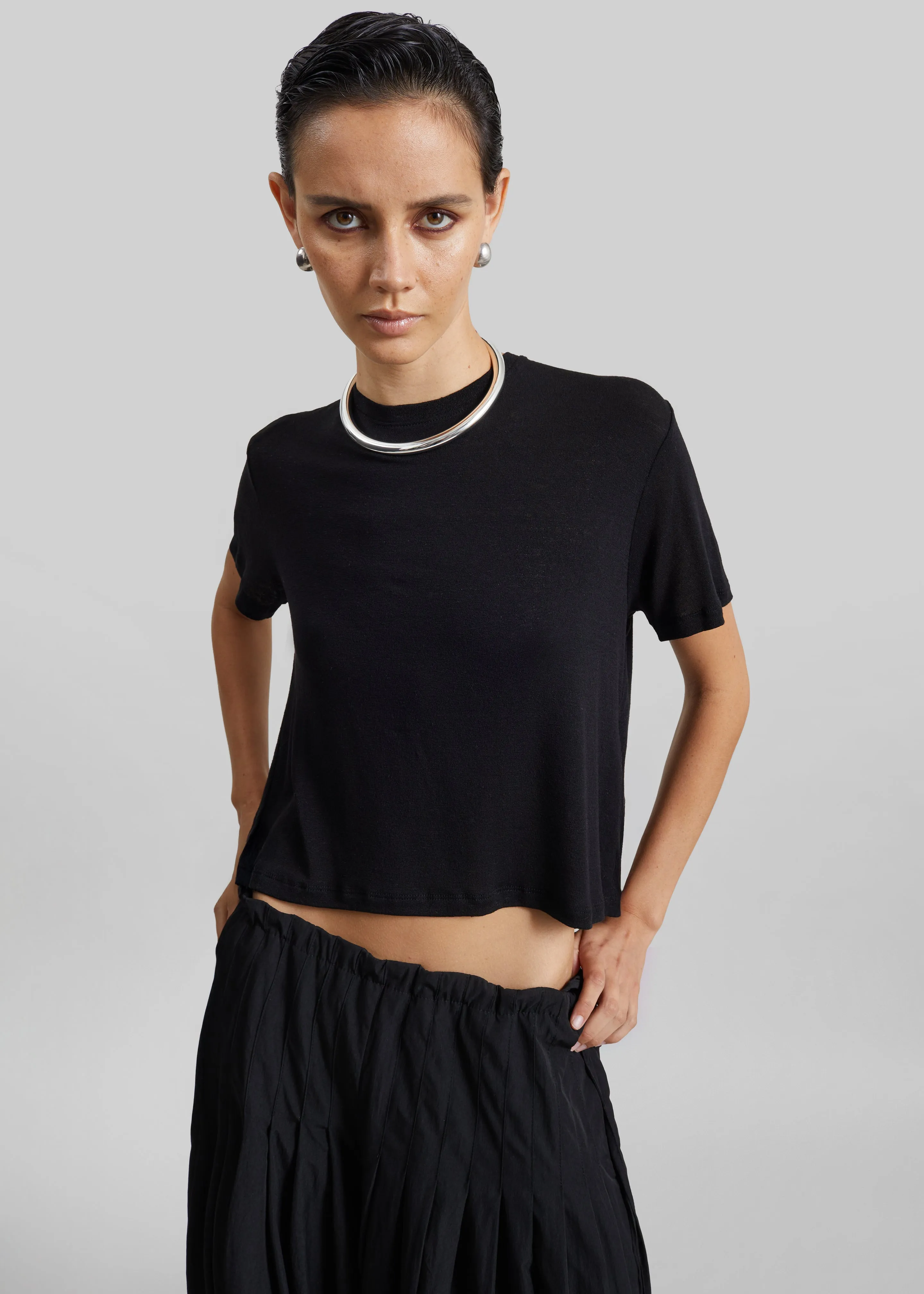 Andria Cropped Knit Top - Black sold by Frankie Shop product image thumbnail 3