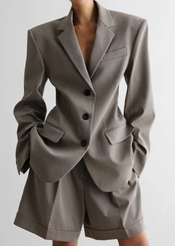Mirbel Cinched Blazer - Taupe made by Frankie Shop