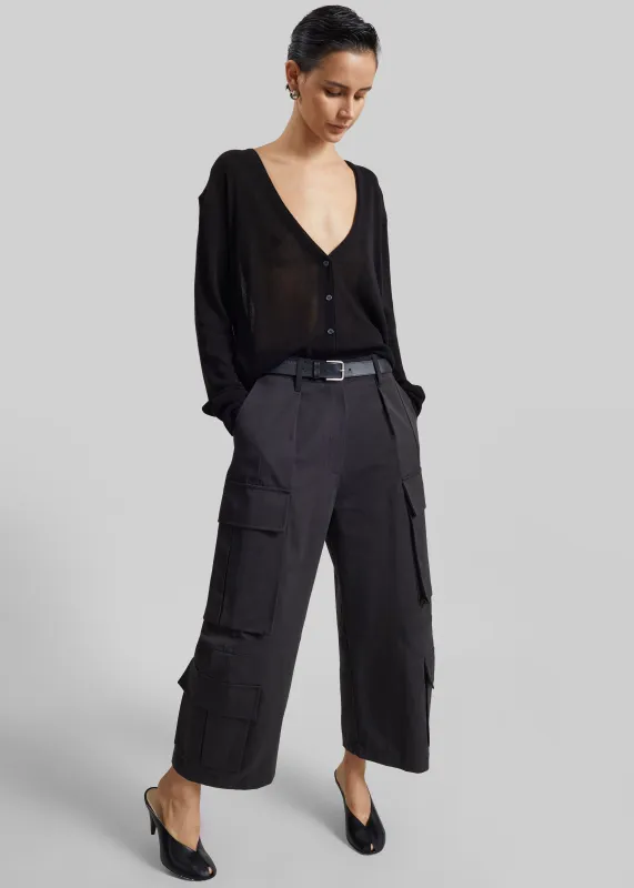 Villeron Cropped Cargo Pants - Dark Grey made by Frankie Shop
