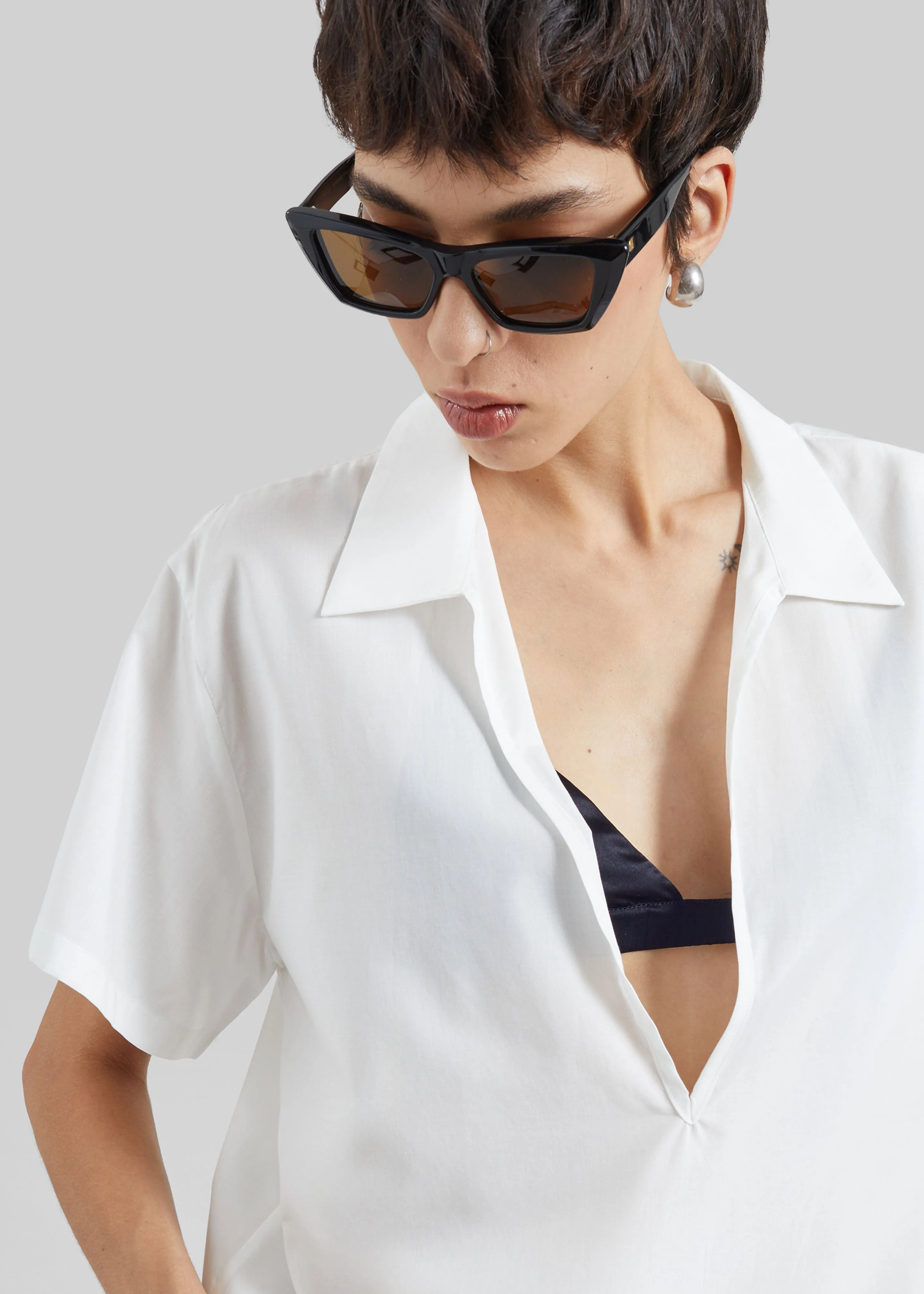 Izella Deep V Neck Shirt - White sold by Frankie Shop product image thumbnail 2