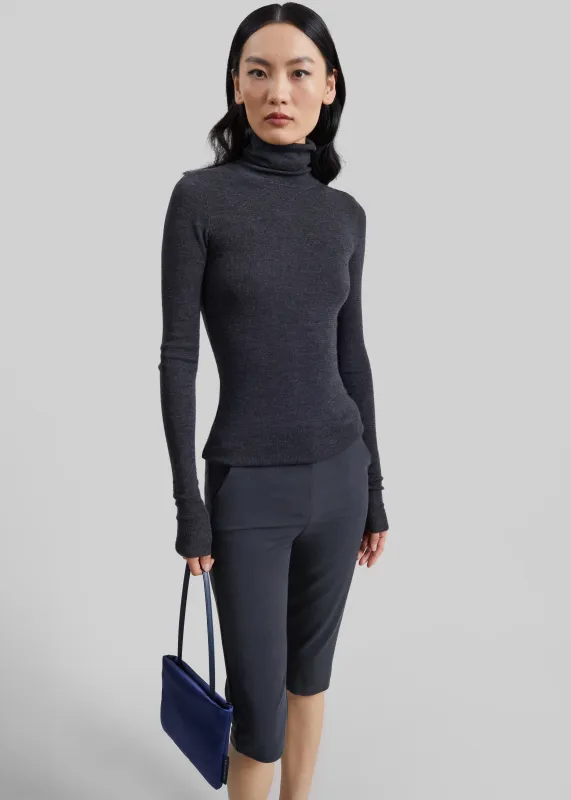 Ayron Capri Pants - Charcoal made by Frankie Shop