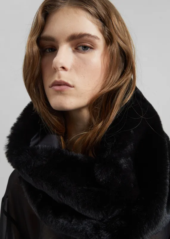 Ginevra Faux Fur Snood - Black made by Frankie Shop