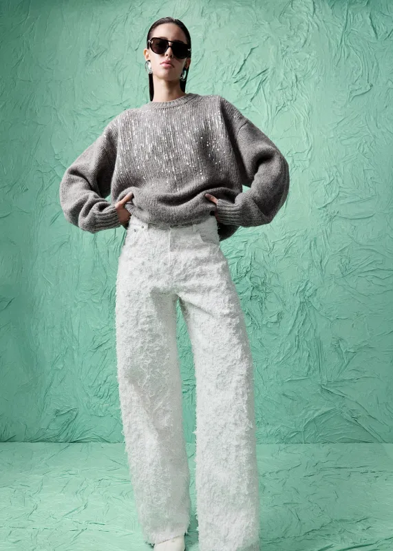Haikure Clyde Double Fur Denim Pants - Off White made by Haikure