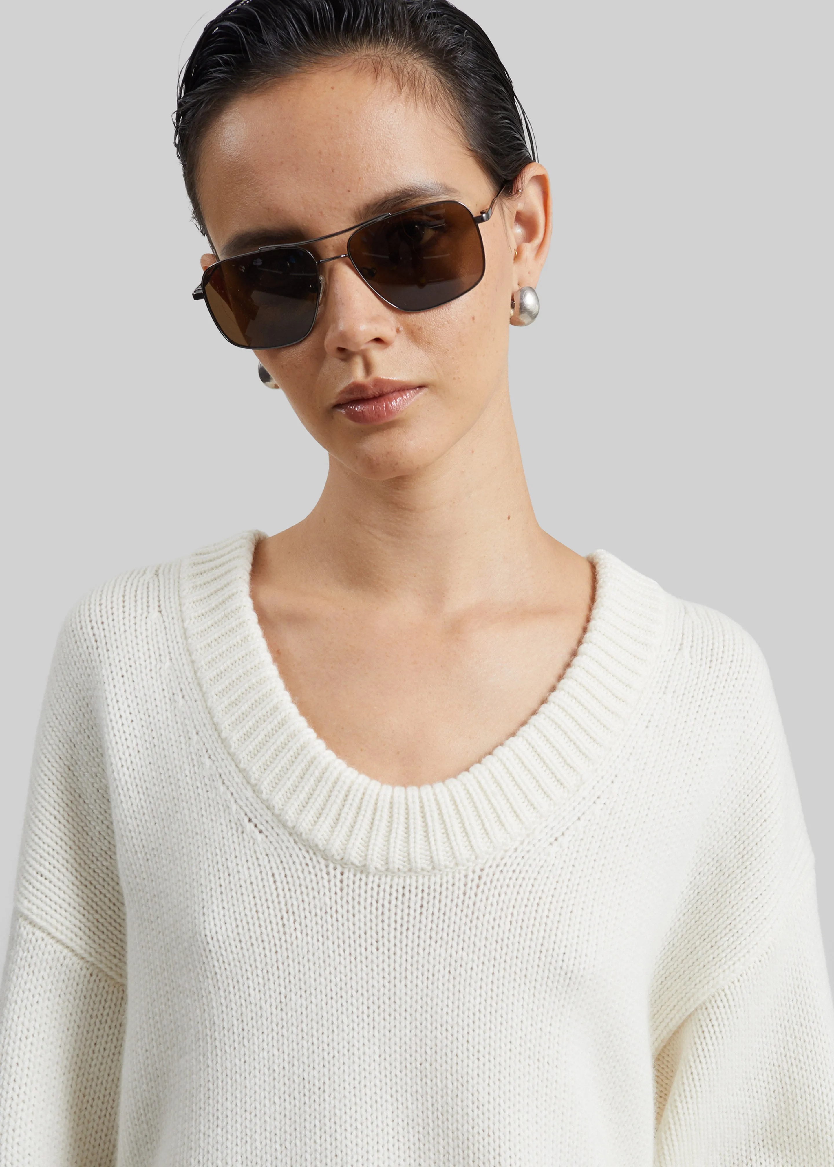 Loulou de Saison Derry Lds U-Neck Sweater - Ivory sold by Frankie Shop product image thumbnail 2