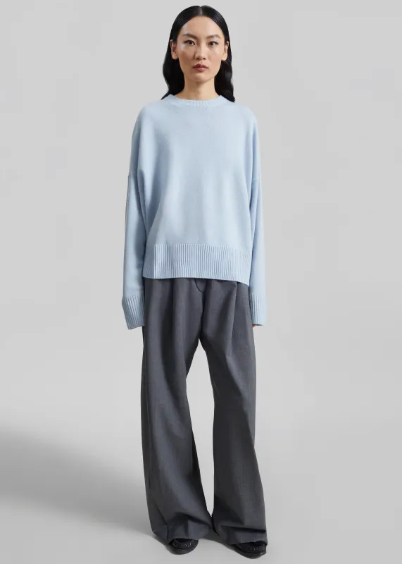Loulou de Saison Anton Lds Crewneck Sweater - Light Blue made by Loulou De Saison