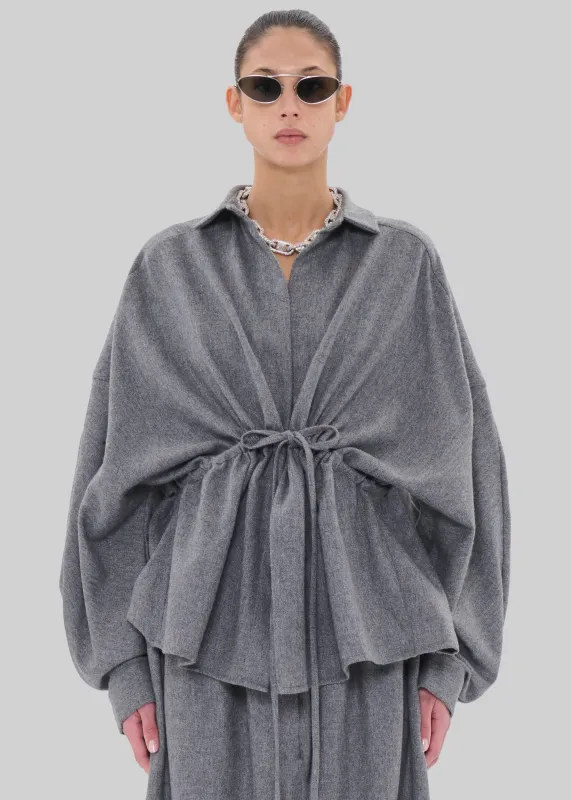 TheLatest Dalida Flannel Wool Shirt - Light Grey made by The Latest