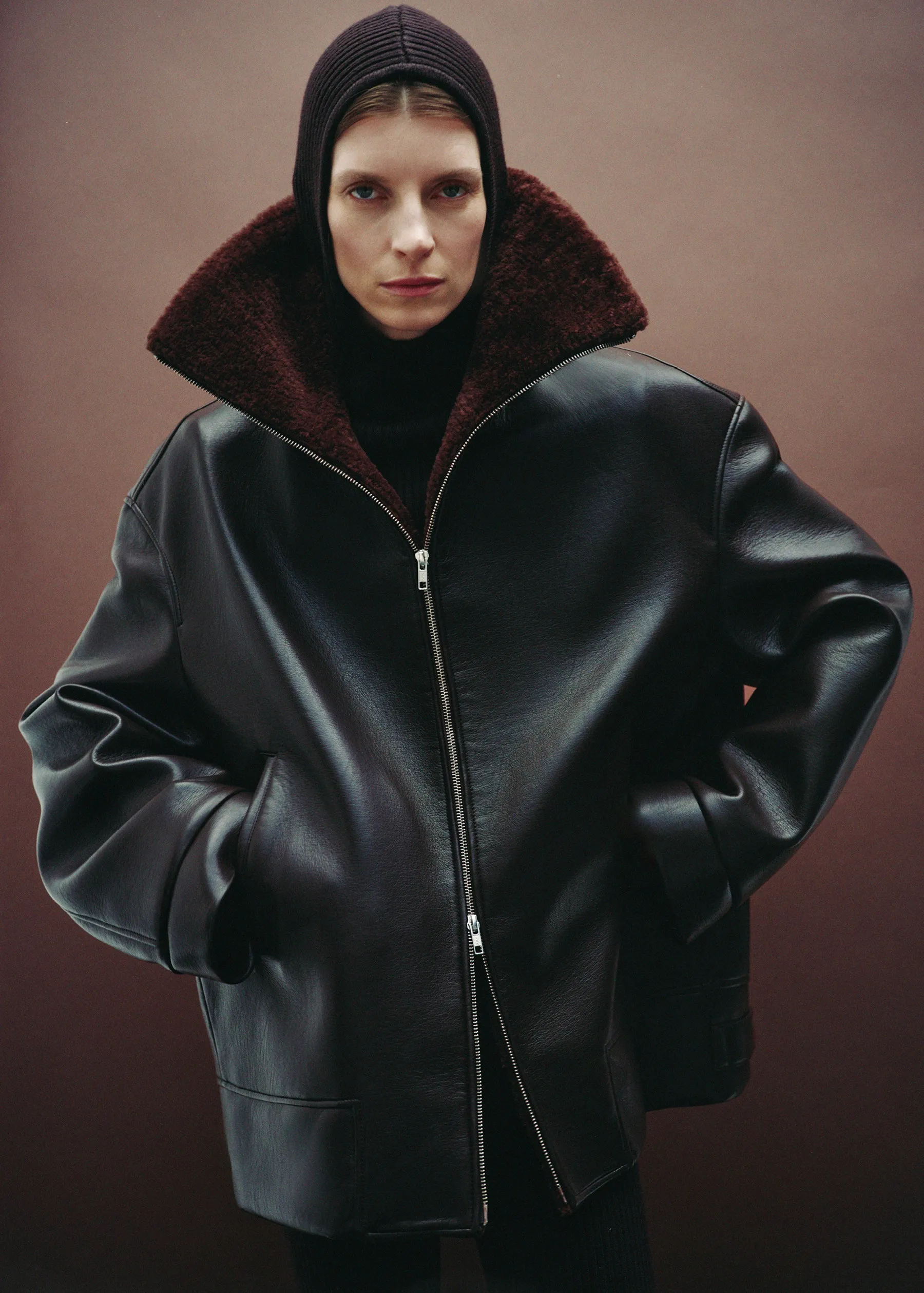 Aspen Faux Leather Jacket - Brown sold by Frankie Shop