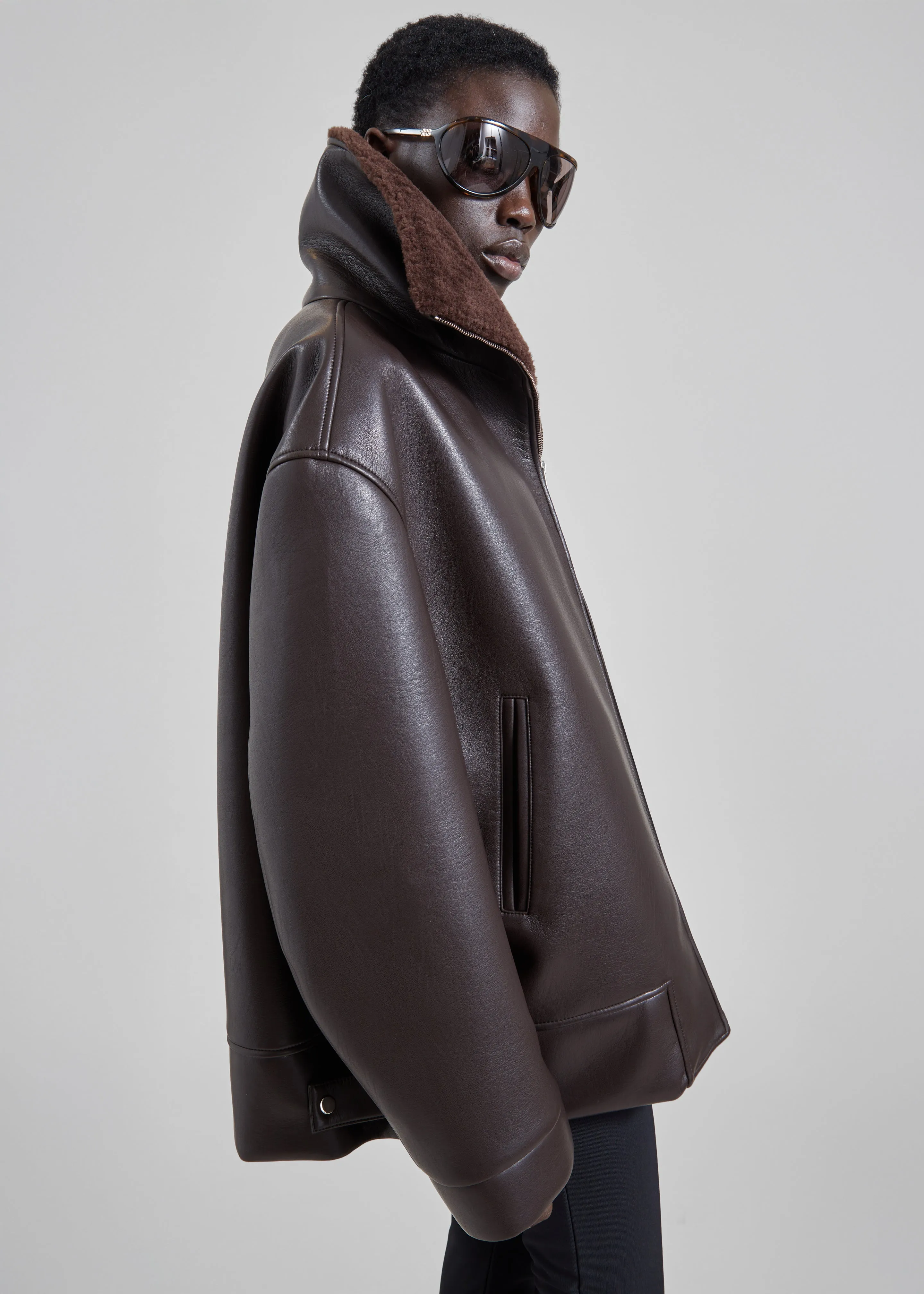 Aspen Faux Leather Jacket - Brown sold by Frankie Shop product image thumbnail 2