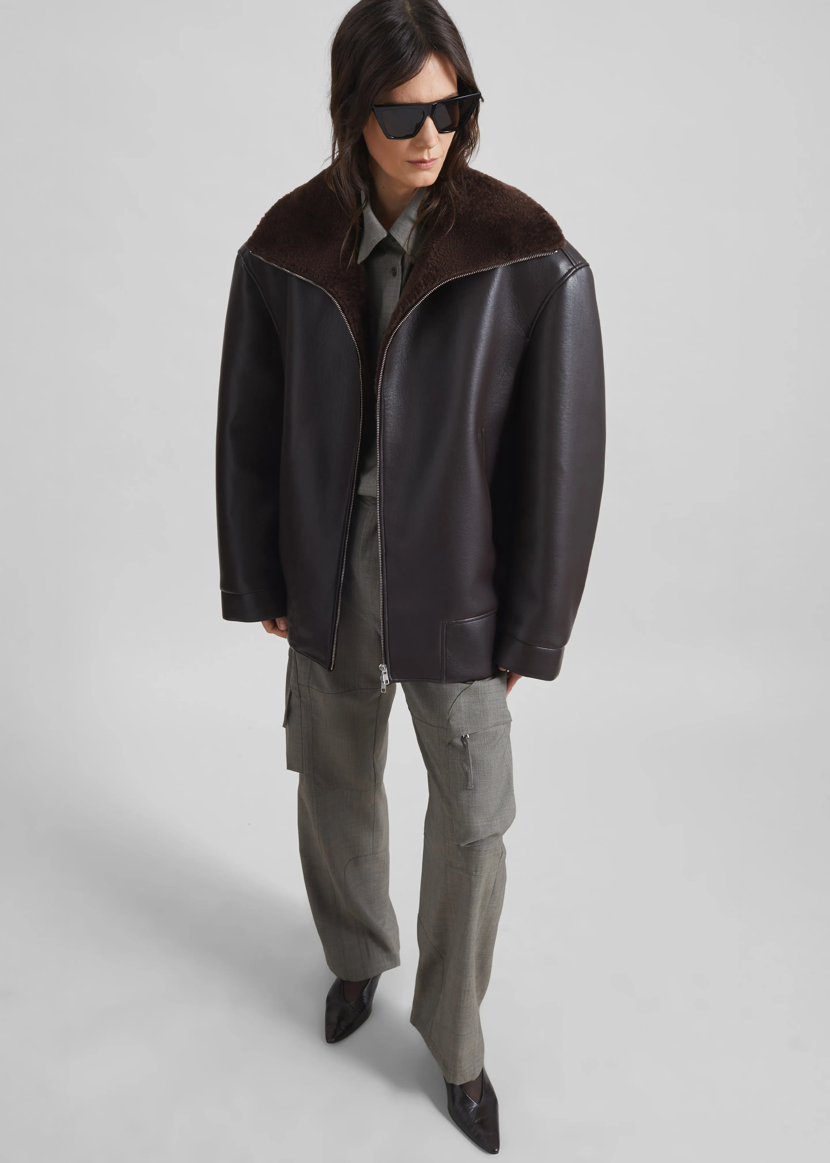 Aspen Faux Leather Jacket - Brown sold by Frankie Shop product image thumbnail 3