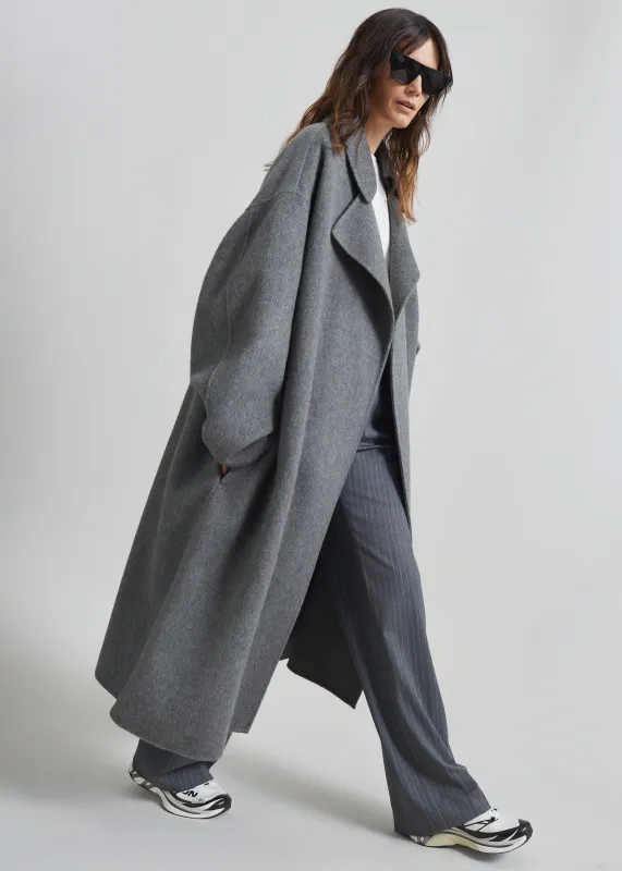 Issen Wool Trench Coat - Grey made by Frankie Shop