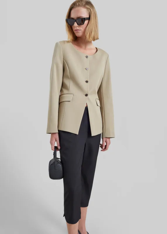Amboise Collarless Blazer - Beige made by Frankie Shop