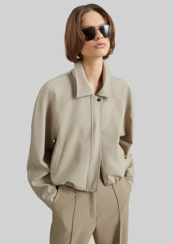 Ancona Curved Blouson - Beige made by Frankie Shop